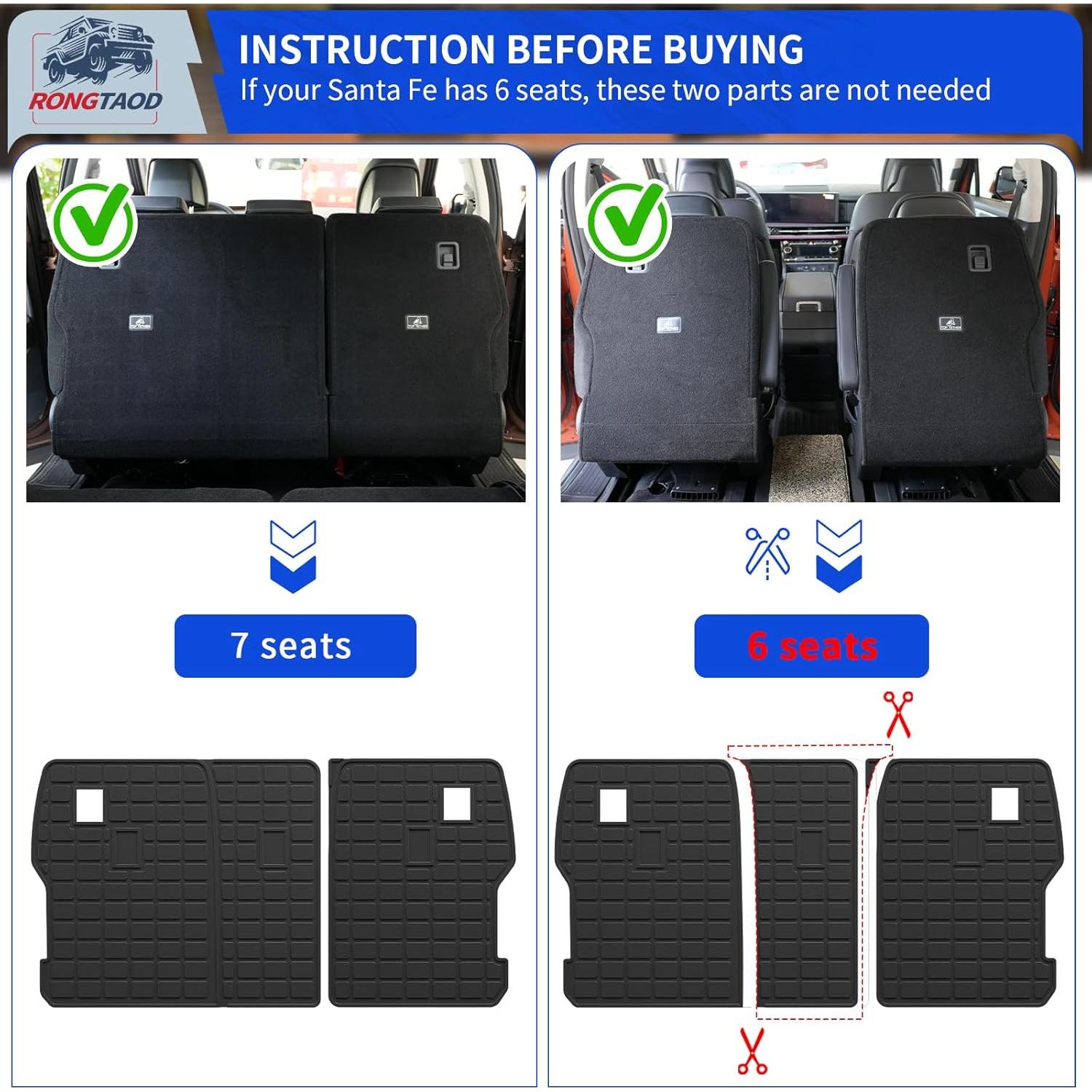 Mats de Patada Rongtaod para Hyundai Santa Fe 2024-2025