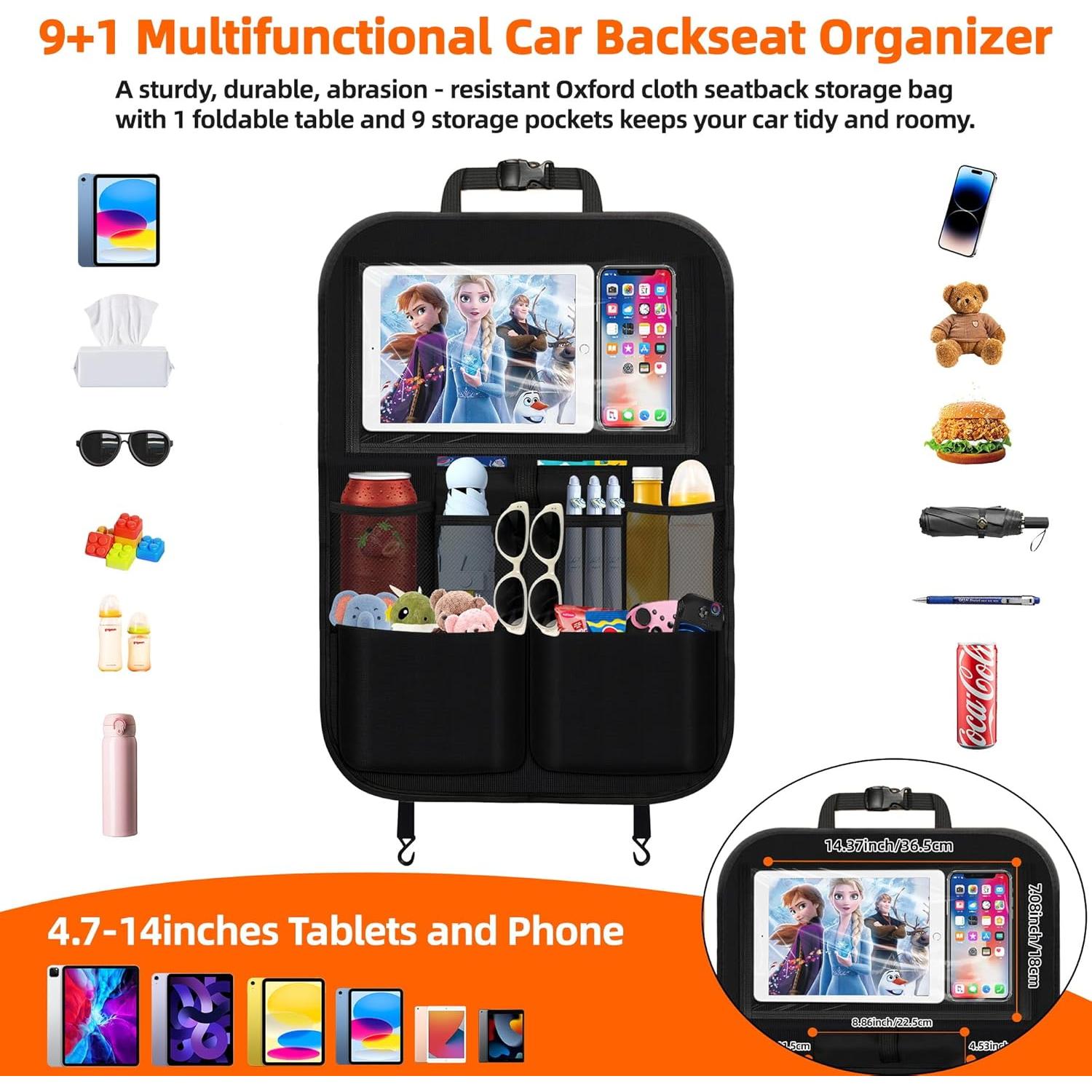 Organizador de Asiento Trasero AIUSLN 11+2 Bolsillos Plegable