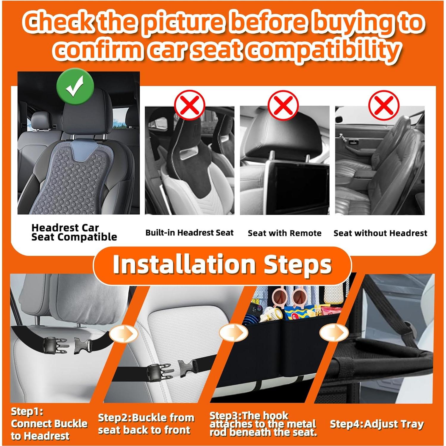 Organizador de Asiento Trasero AIUSLN 11+2 Bolsillos Plegable