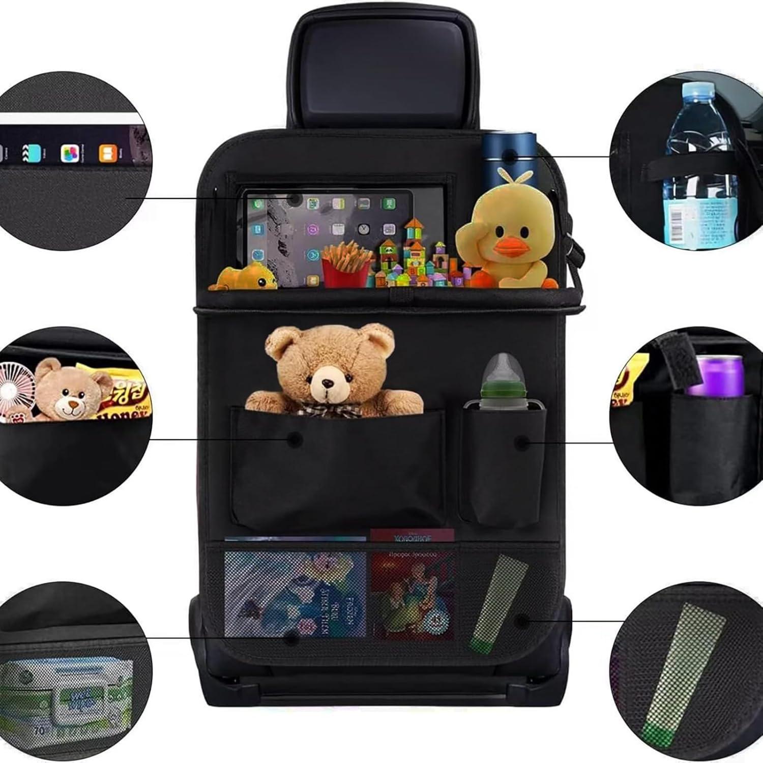 Organizador de Asiento Trasero HSEAREA con Mesa Plegable y 6 Bolsillos