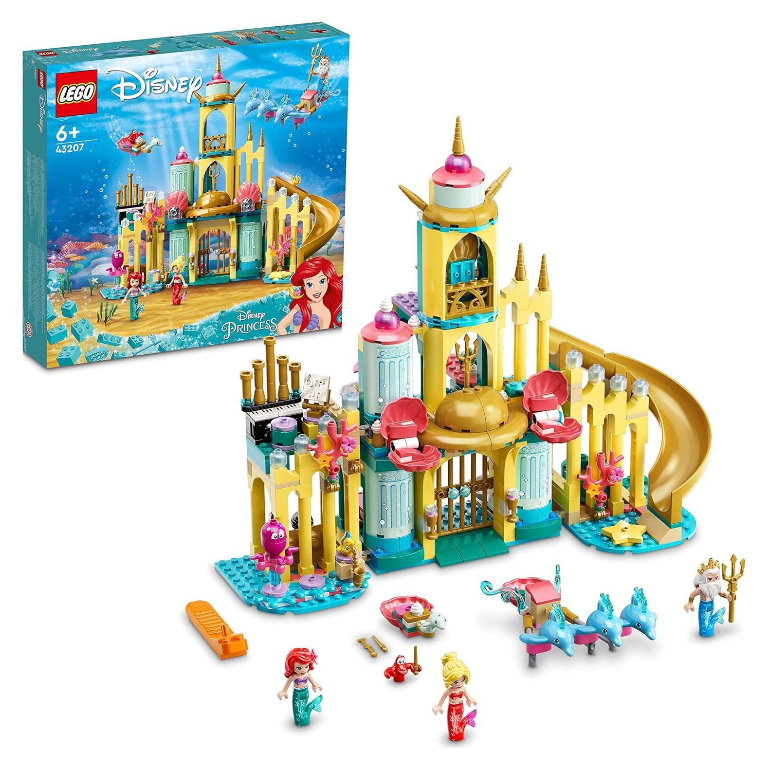 LEGO 43207 Palacio Submarino de Ariel, Juguete de Princesa