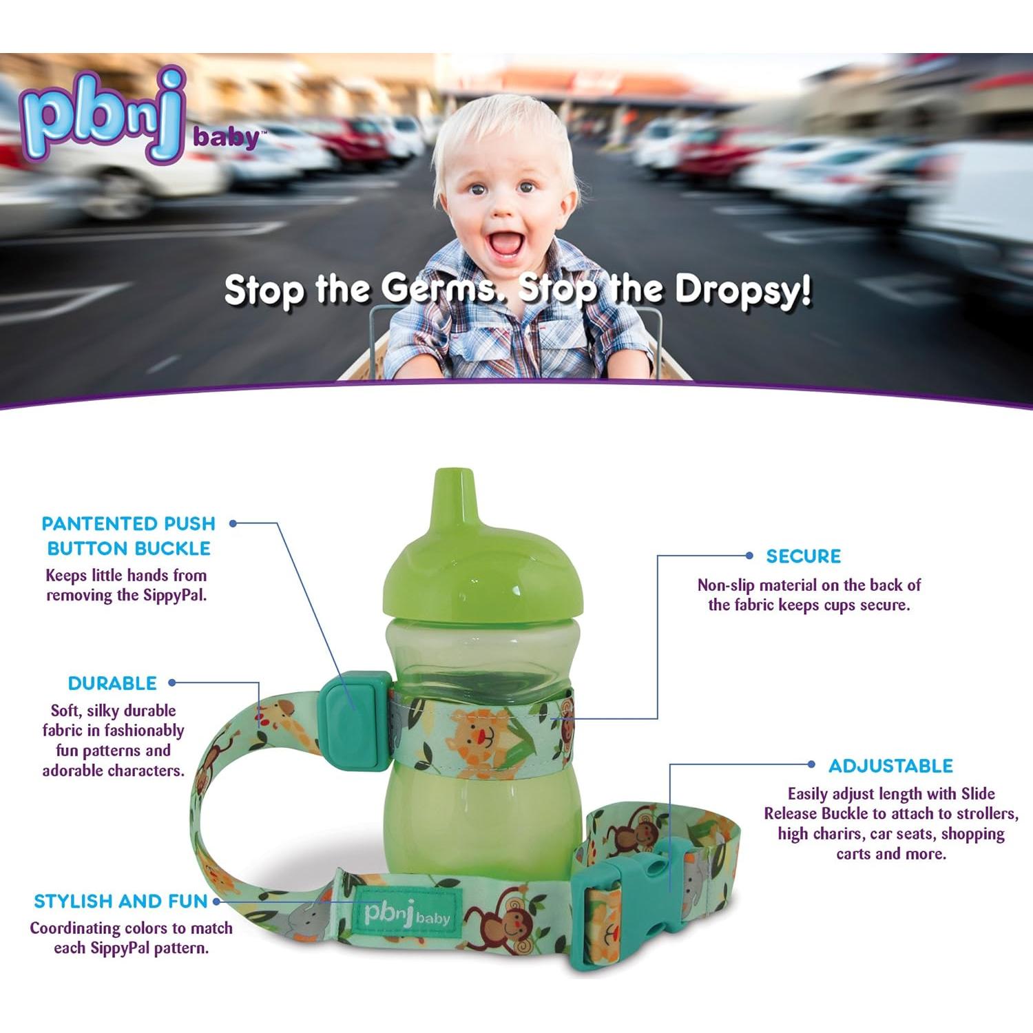 SippyPal Correa Soporte Taza Sippy Negro - Paquete de 2