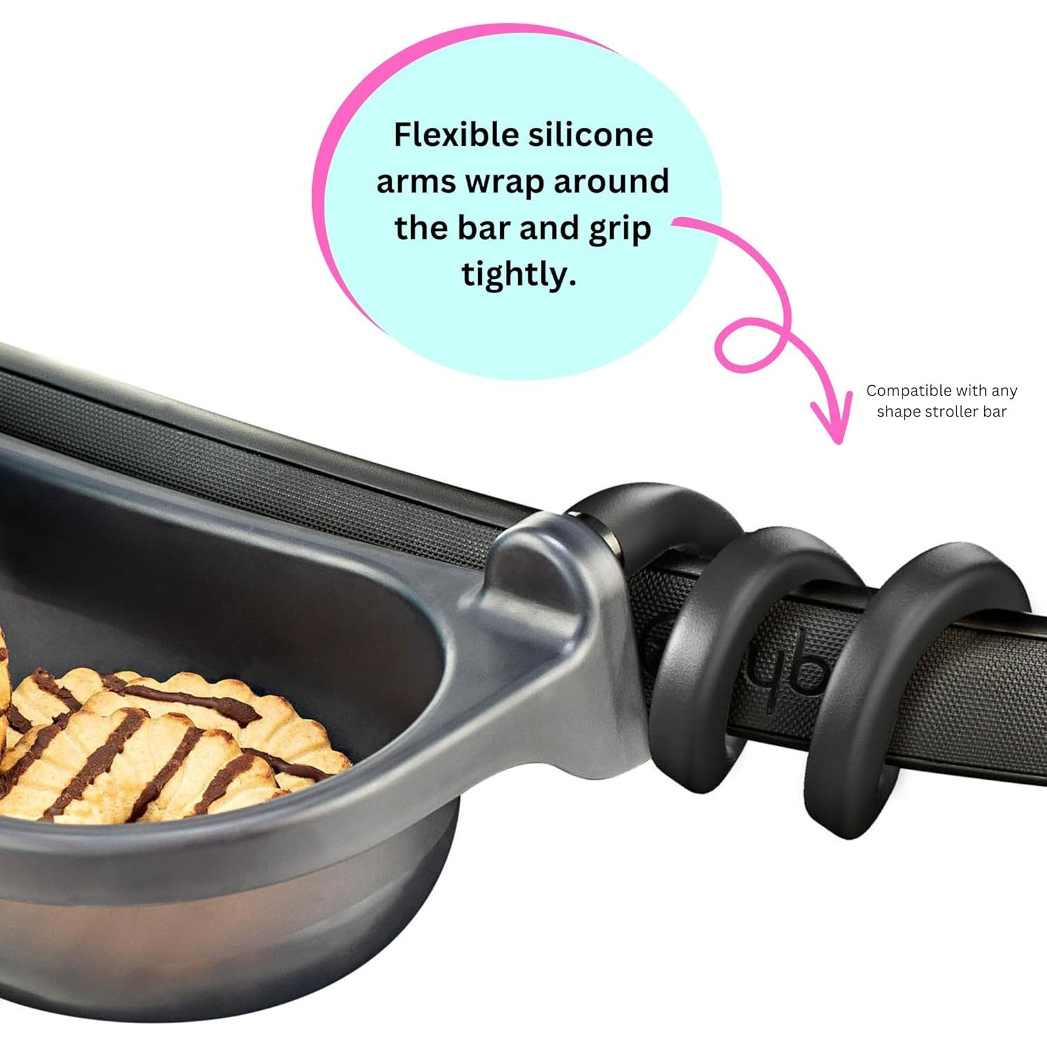 Bandeja para bocadillos Swanoo con soporte para tazas - Gris