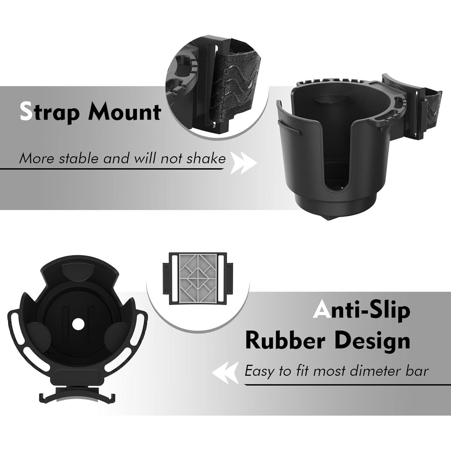 Soporte para Tazas EDSRDUX Ajustable para Sillas de Ruedas