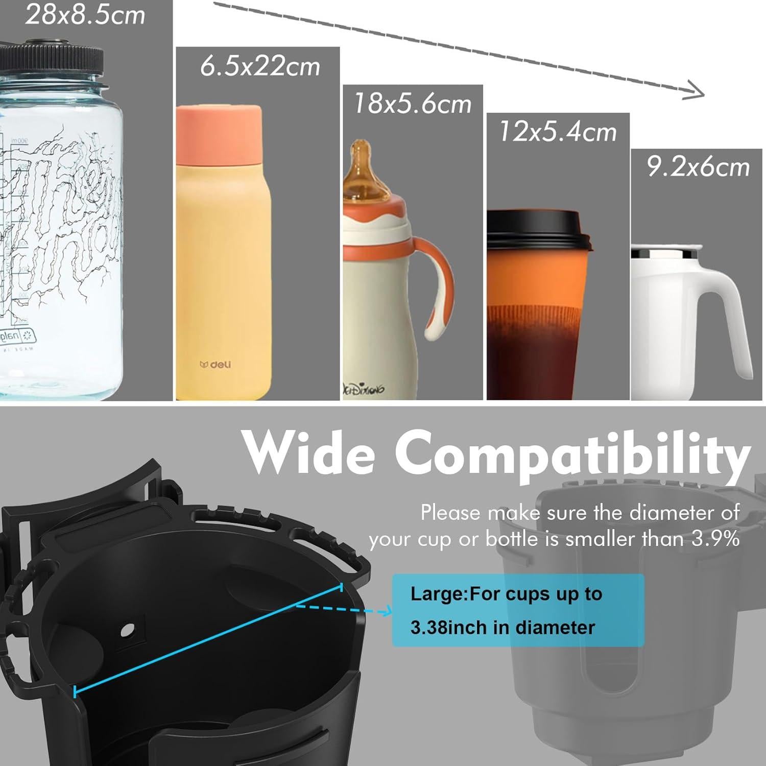 Soporte para Tazas EDSRDUX Ajustable para Sillas de Ruedas