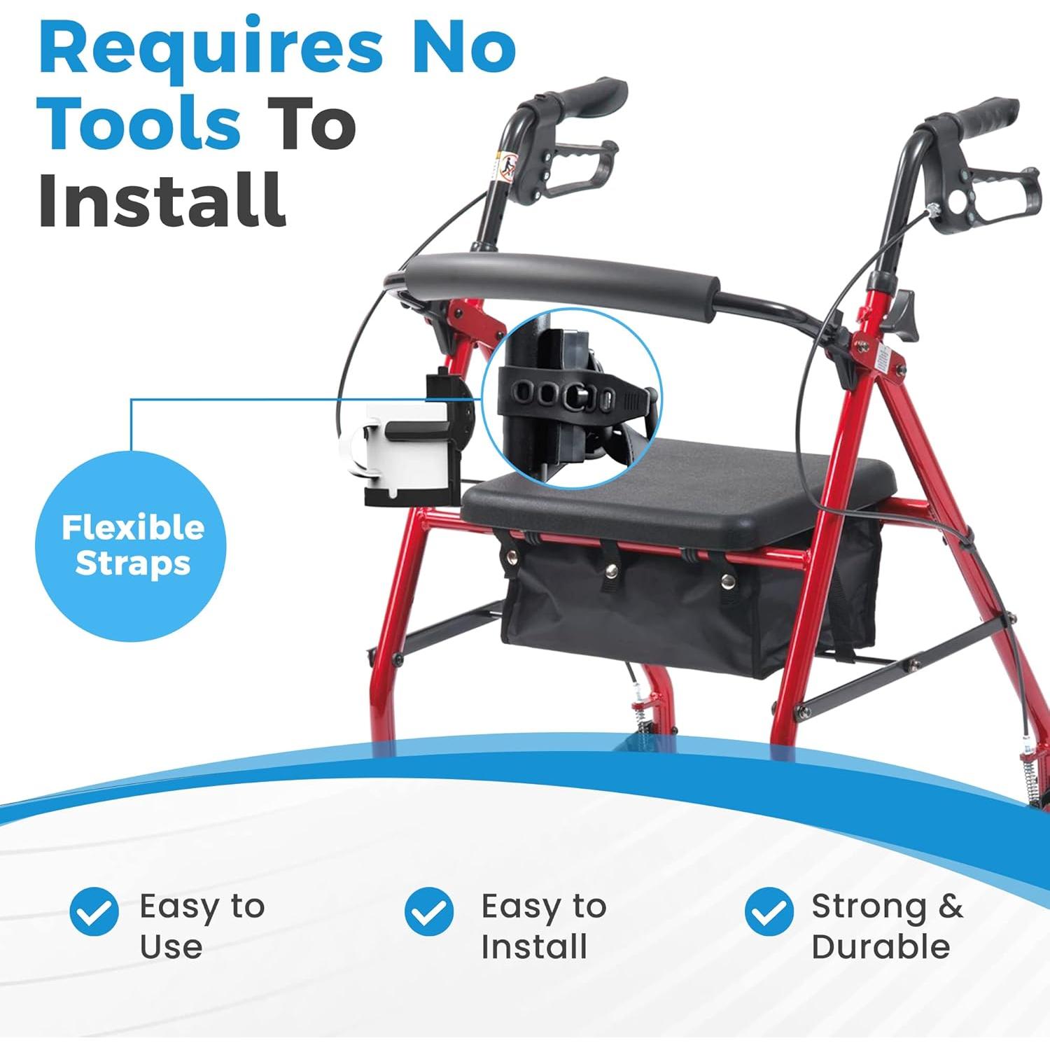 Soporte para Tazas de Movilidad Fácil de Usar - Ajustable y Plegable