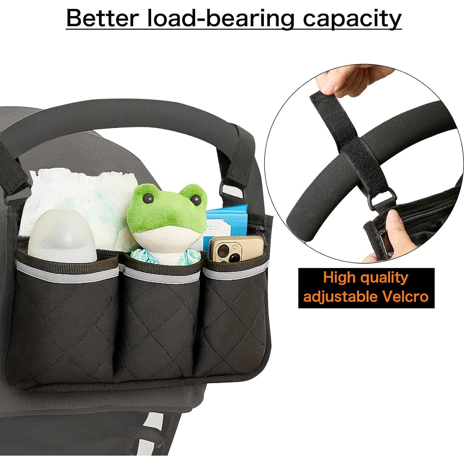 Organizador de Cochecito Longomat Negro con Soporte para Vaso