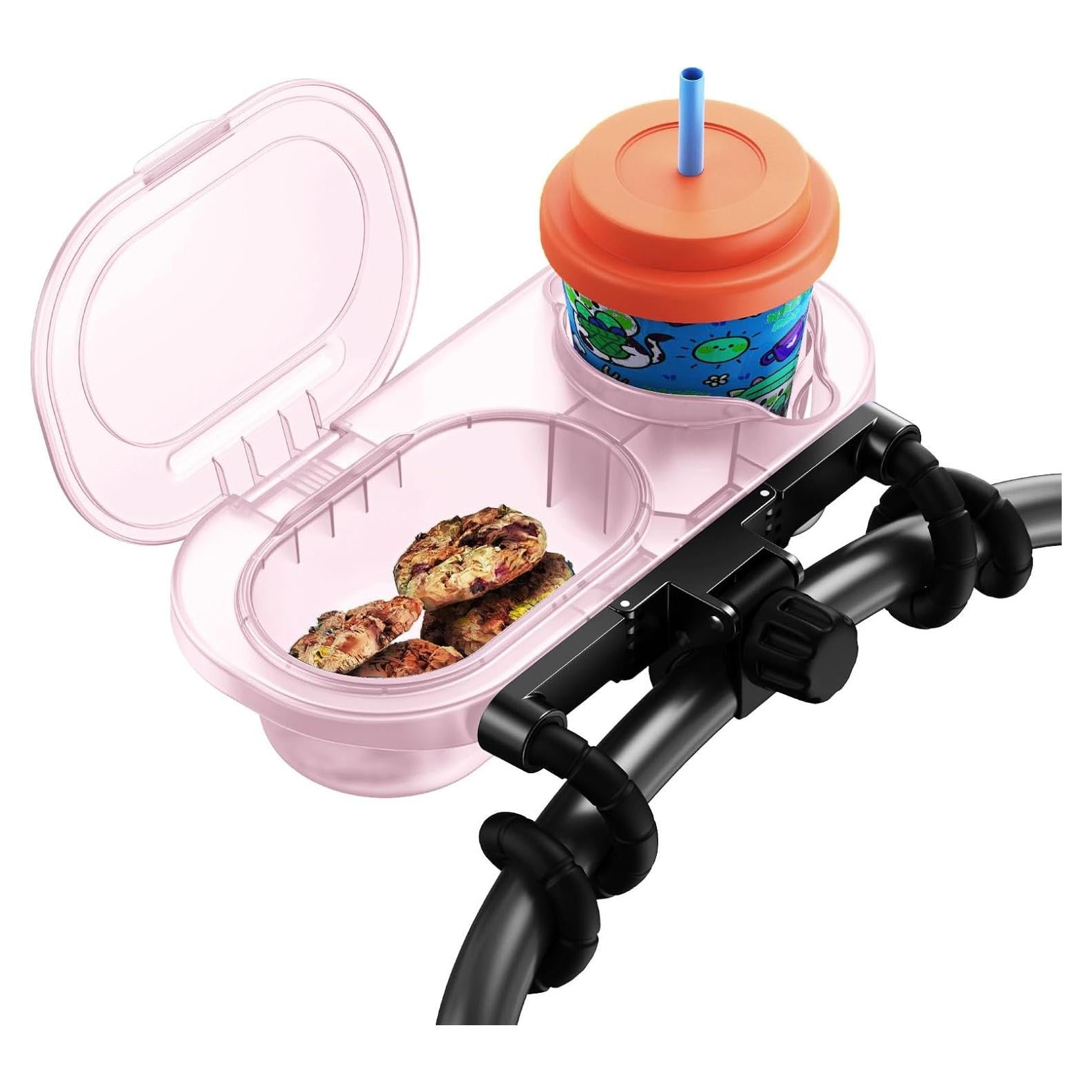 Bandeja para Snacks Universal UXLXLK Rosa con Soporte para Vaso