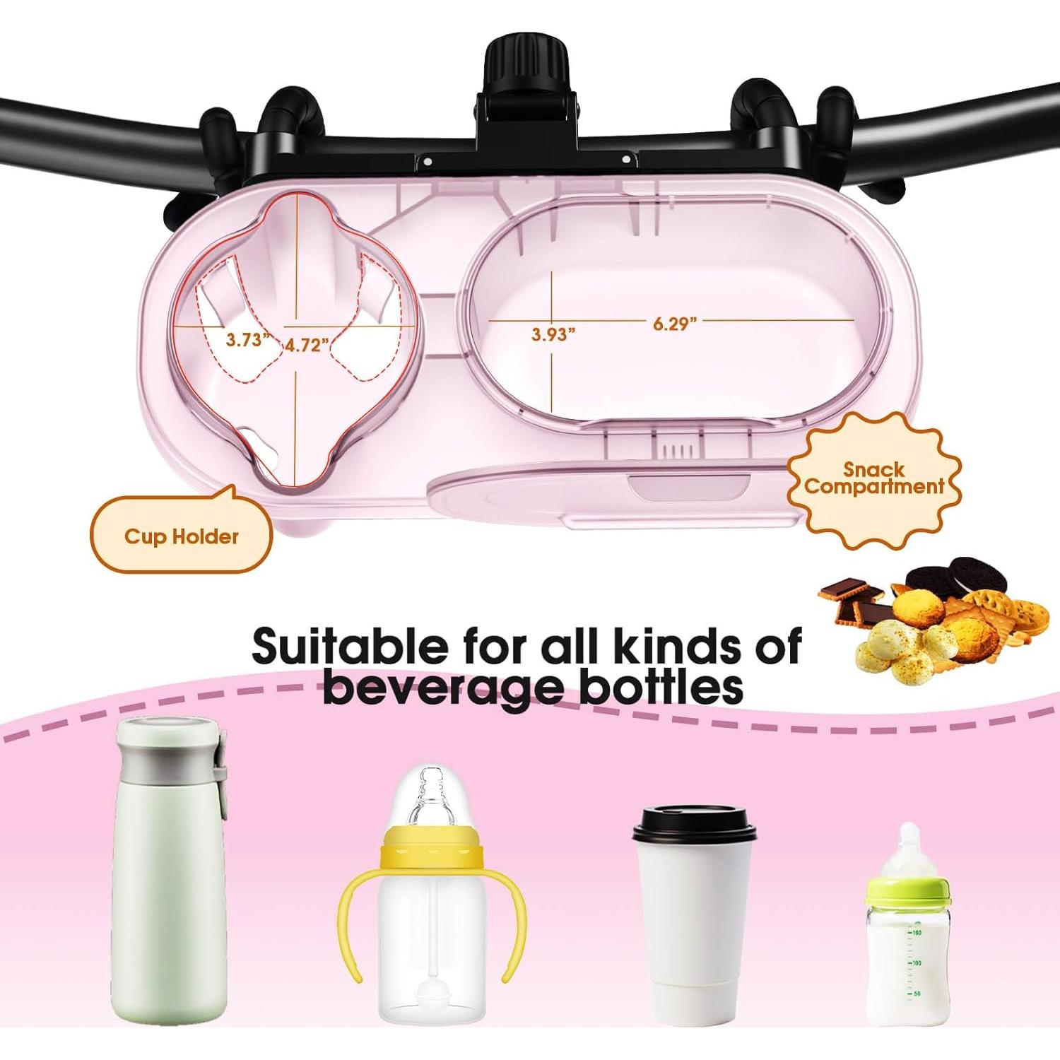 Bandeja para Snacks Universal UXLXLK Rosa con Soporte para Vaso