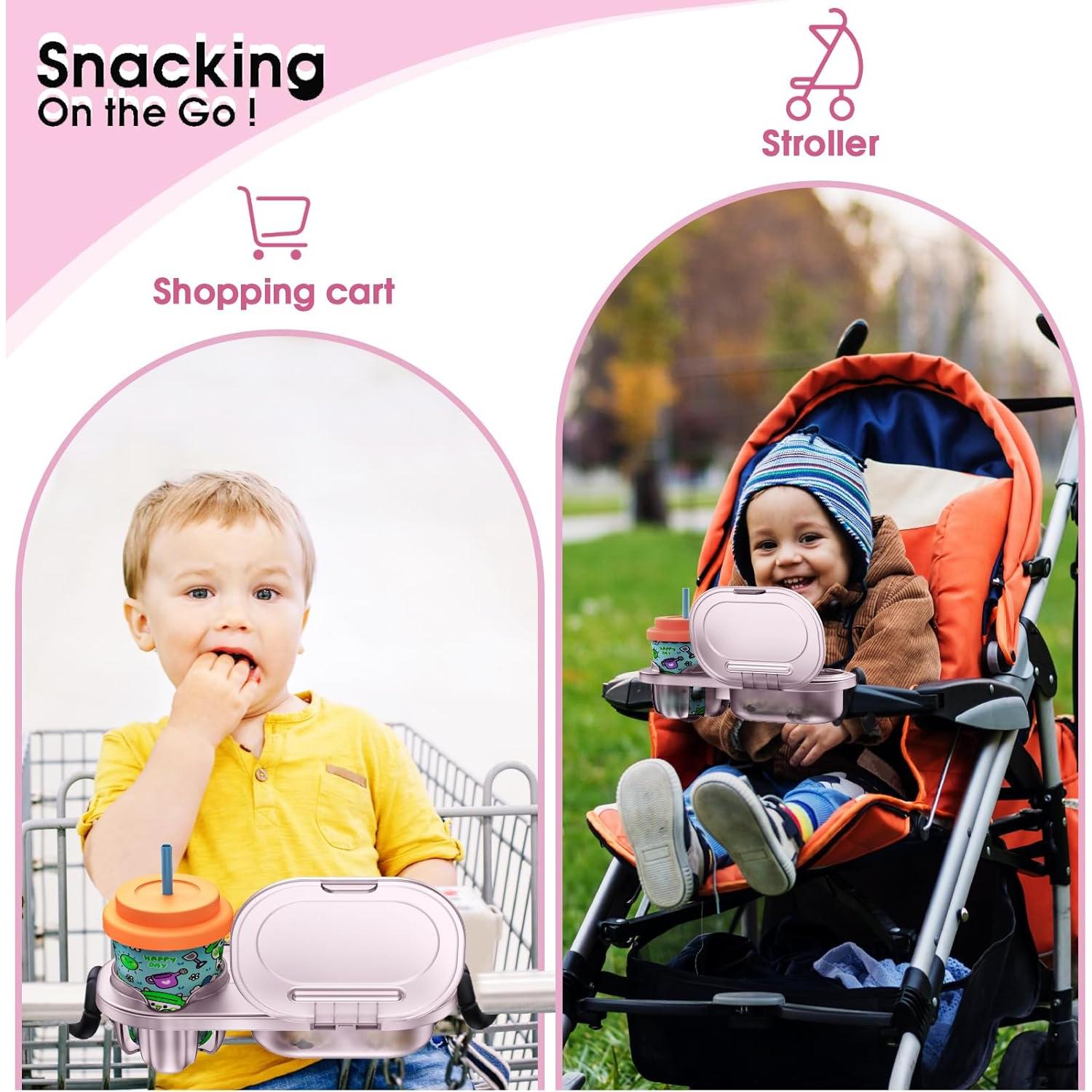 Bandeja para Snacks Universal UXLXLK Rosa con Soporte para Vaso