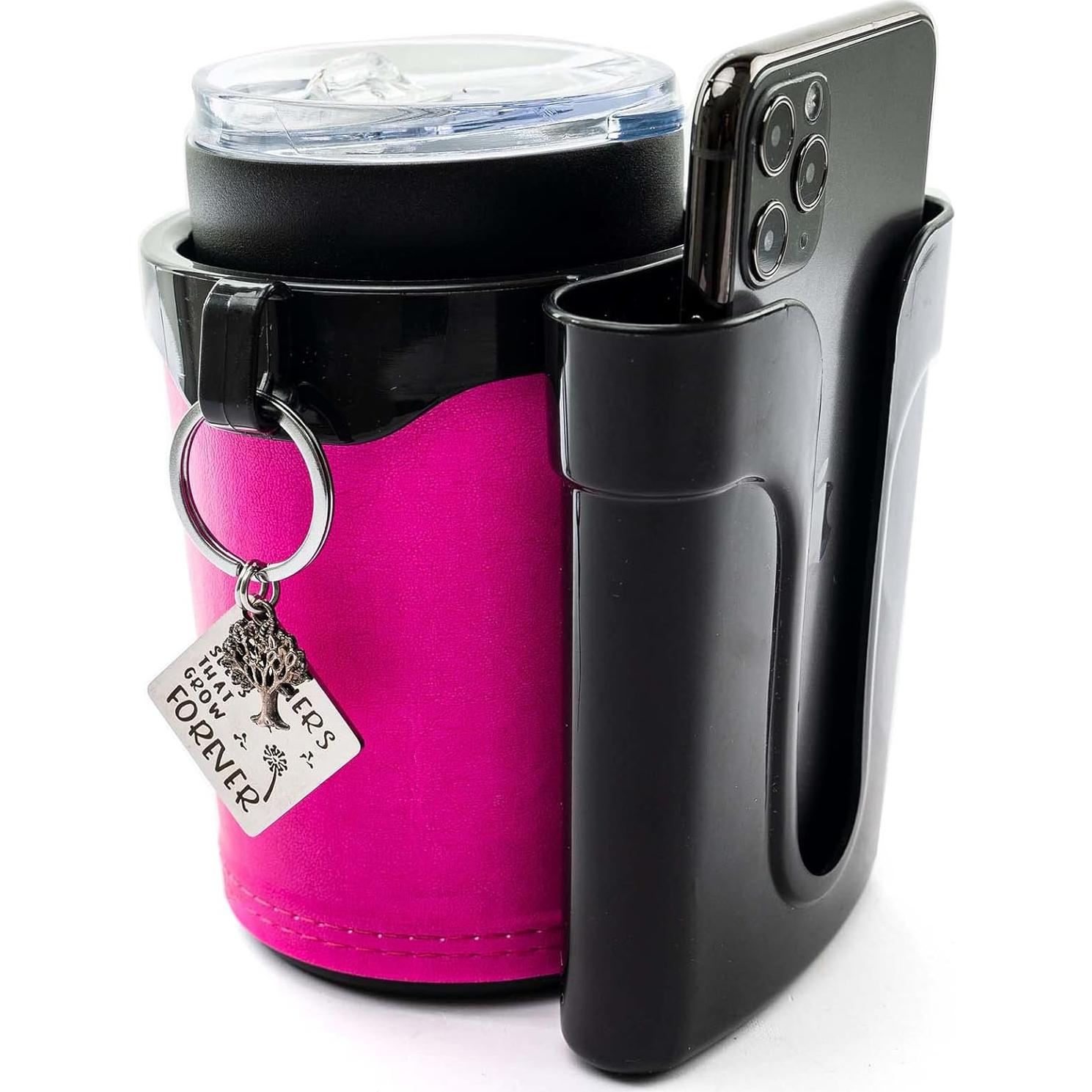 Soporte para Taza de Bicicleta Carbon King Rosa 3 en 1