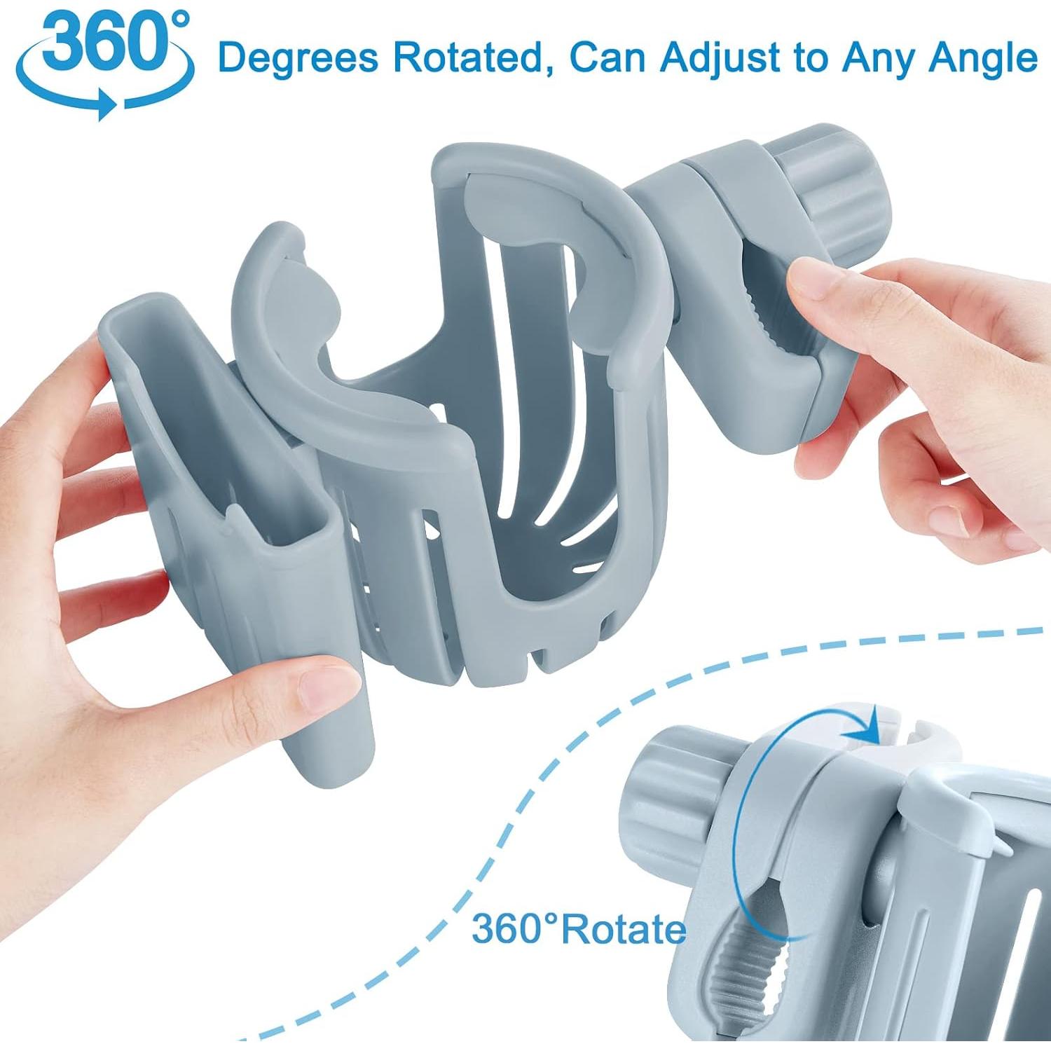 Soporte para taza y teléfono Accmor 2 en 1 gris para cochecito