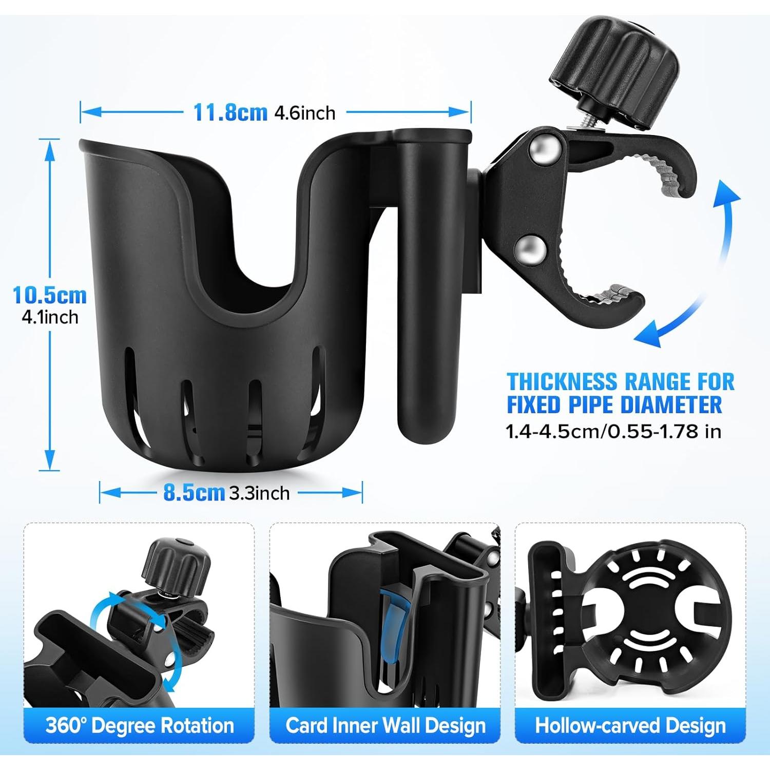 Soporte para Taza y Teléfono TSAKBAM TB-018 Negro Universal