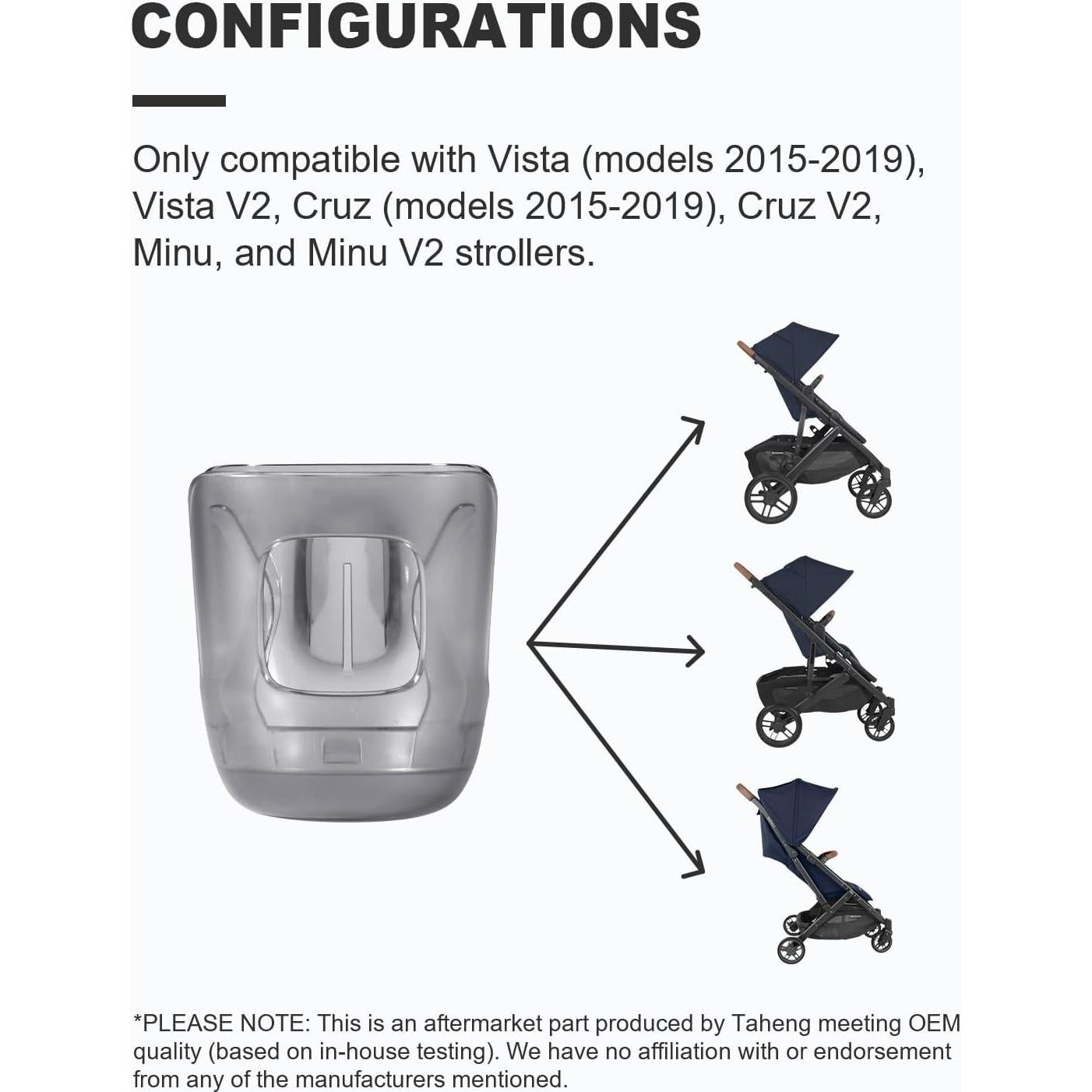 Soporte para Tazas de Cochecito Taheng Gris - Ajuste Universal