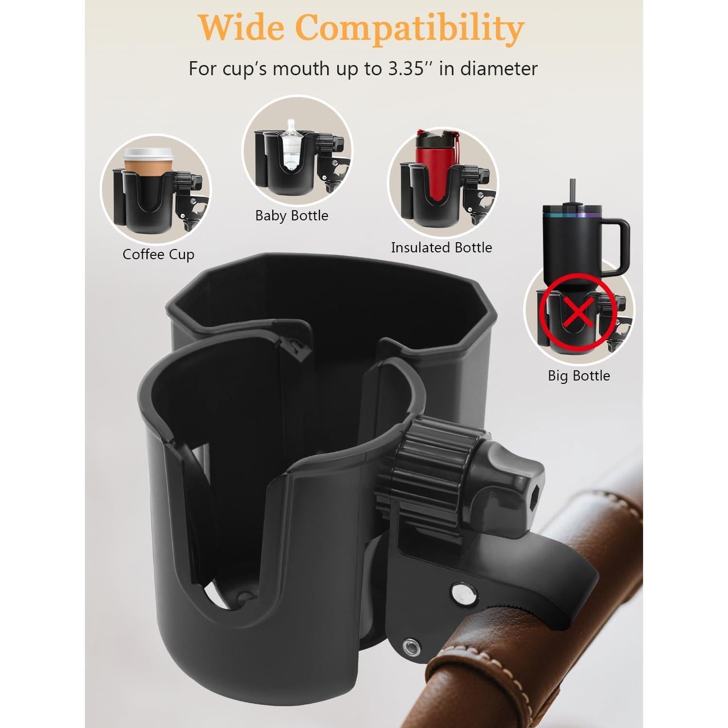 Soporte Universal para Tazas UMBEIBEI con Clip Rotativo 360°