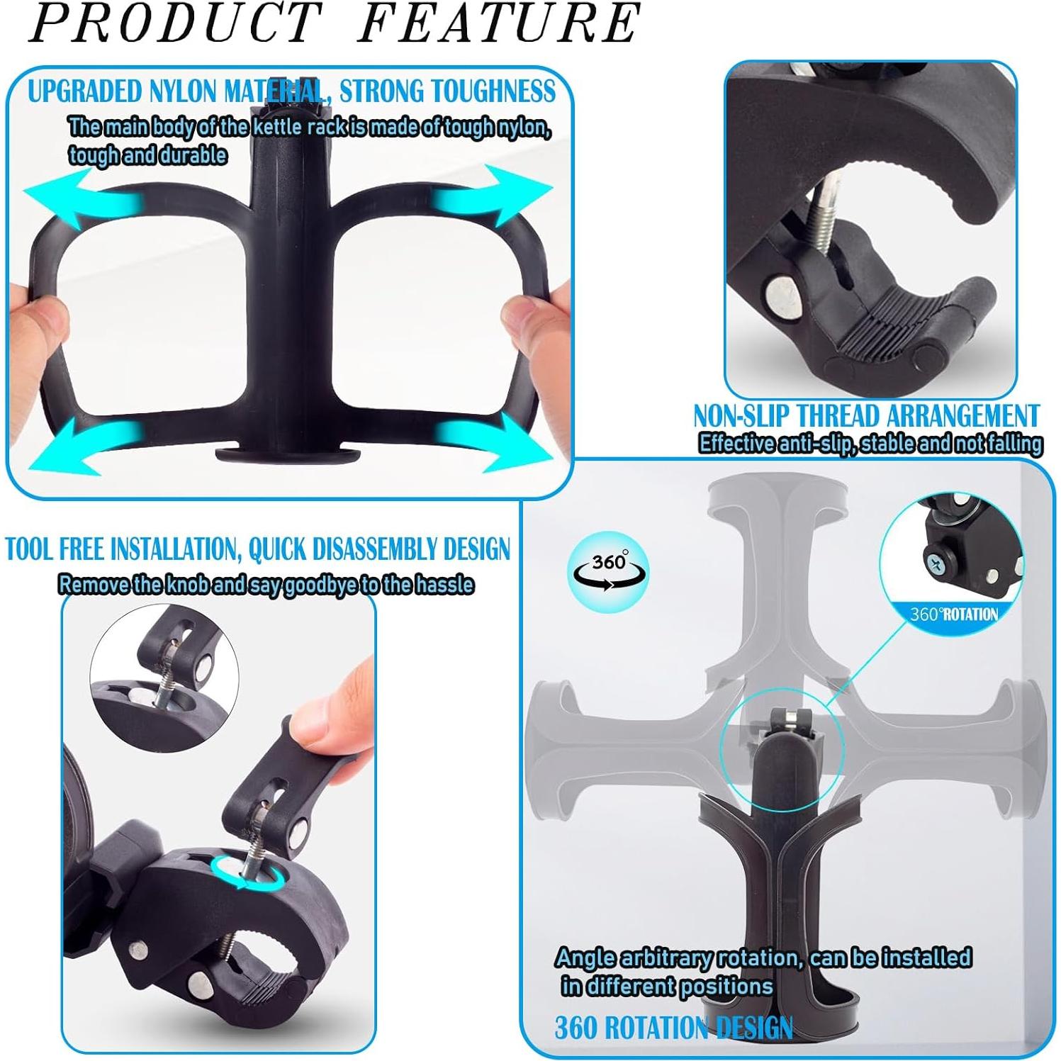 Soporte para Taza Universal NCGDPZY Negro - Paquete de 2