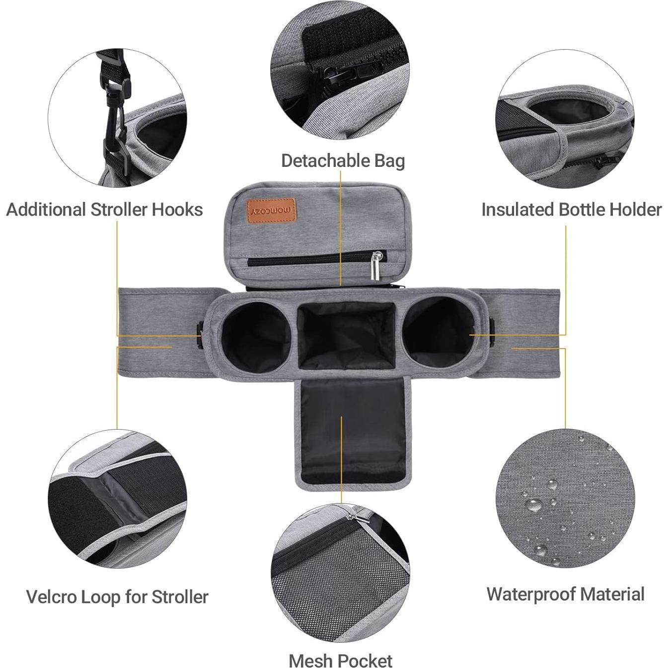 Organizador para Cochecito Momcozy con Soporte para Vaso y Correa