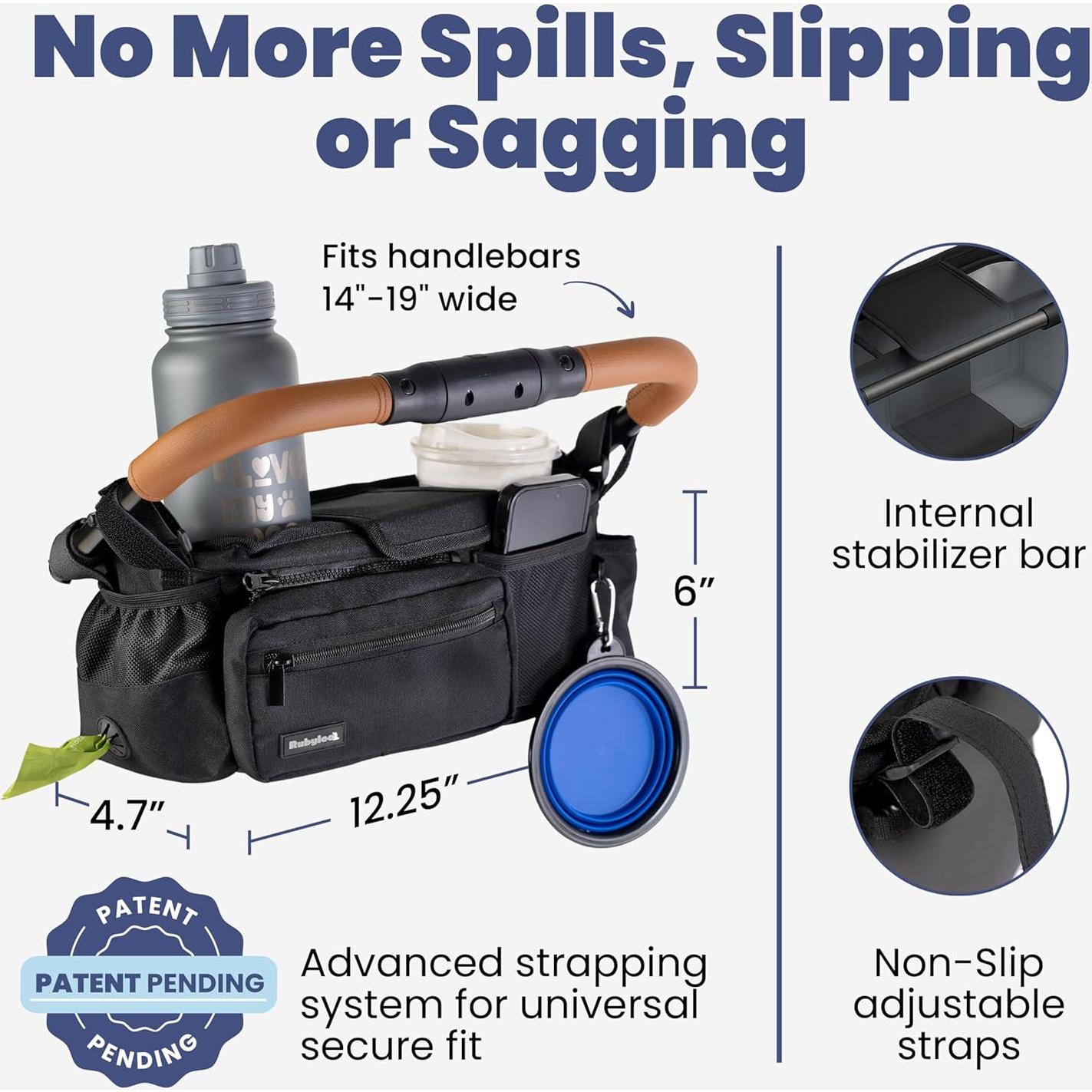 Organizador de Carrito para Perros Rubyloo con Dispensador y Cuenco