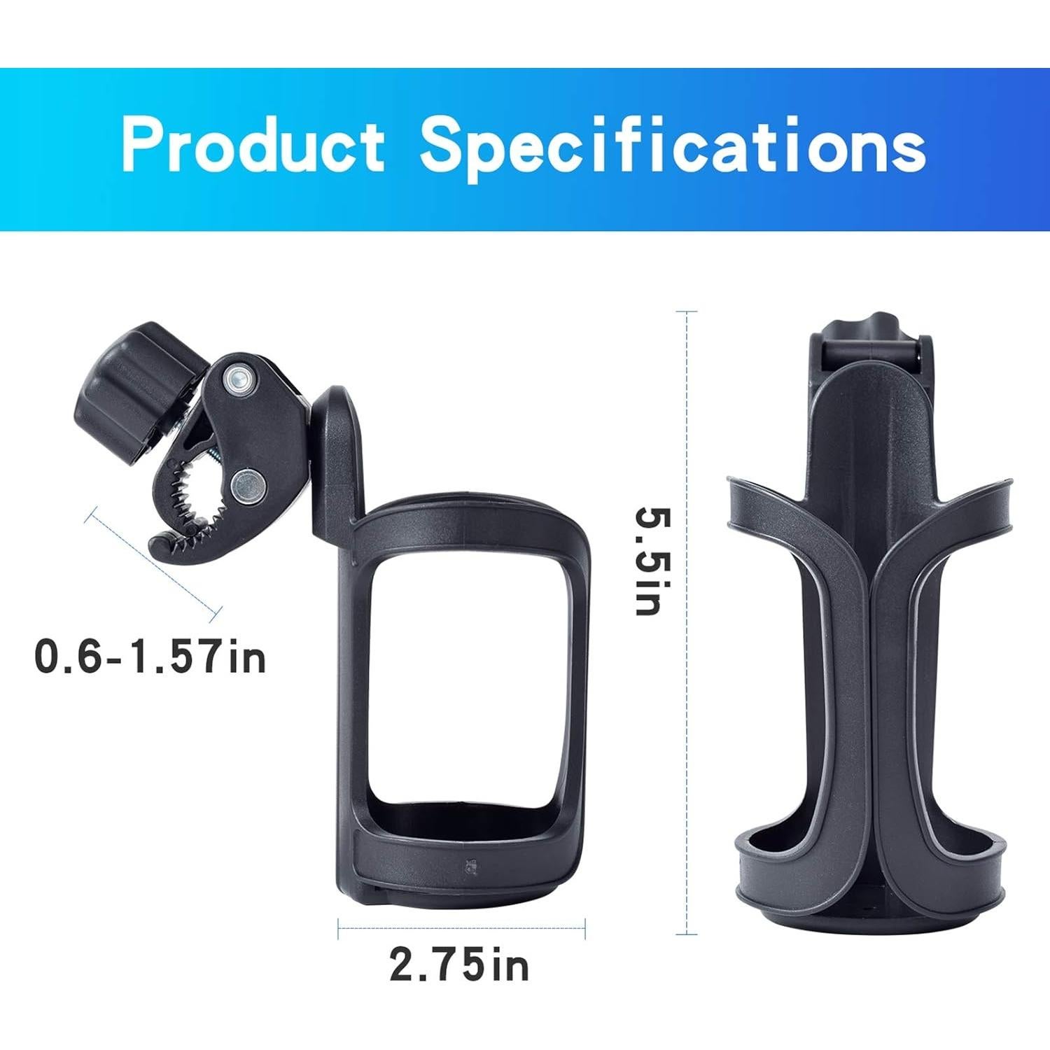 Soporte para Tazas Eucredy Universal para Bicicleta y Andador