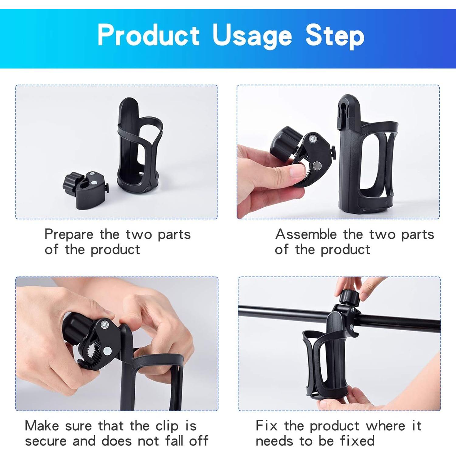 Soporte para Tazas Eucredy Universal para Bicicleta y Andador