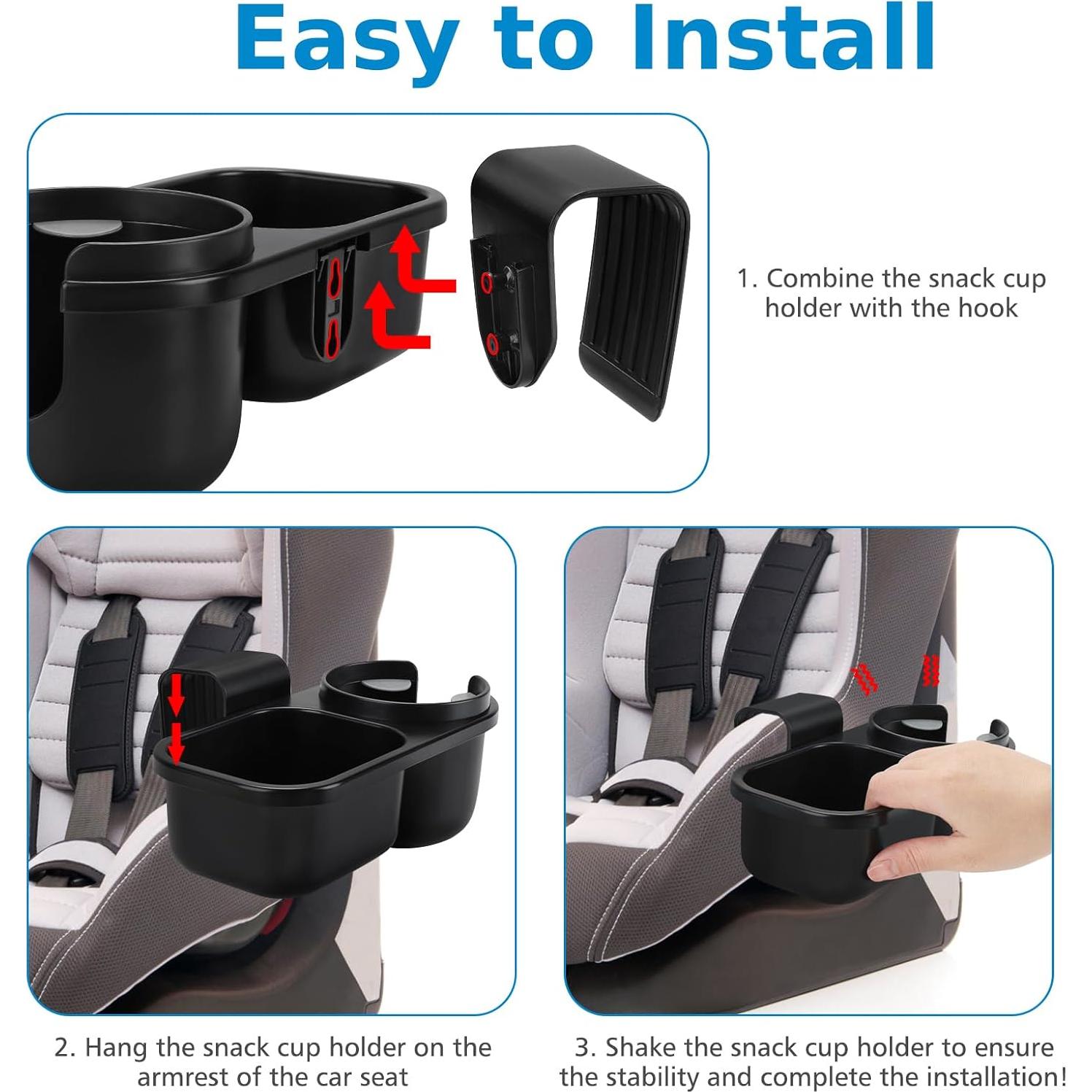 Soporte para Vaso y Bandeja de Snacks Accmor Negro 2 en 1