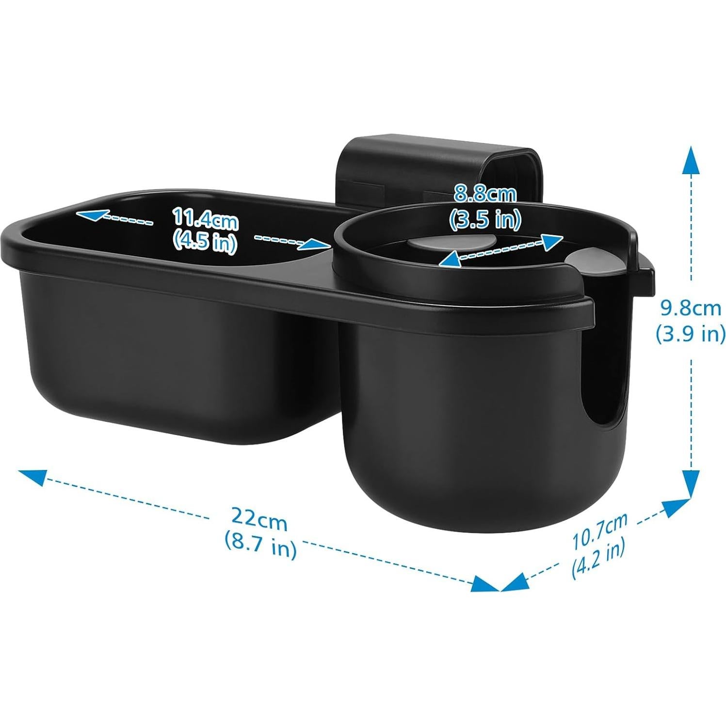 Soporte para Vaso y Bandeja de Snacks Accmor Negro 2 en 1