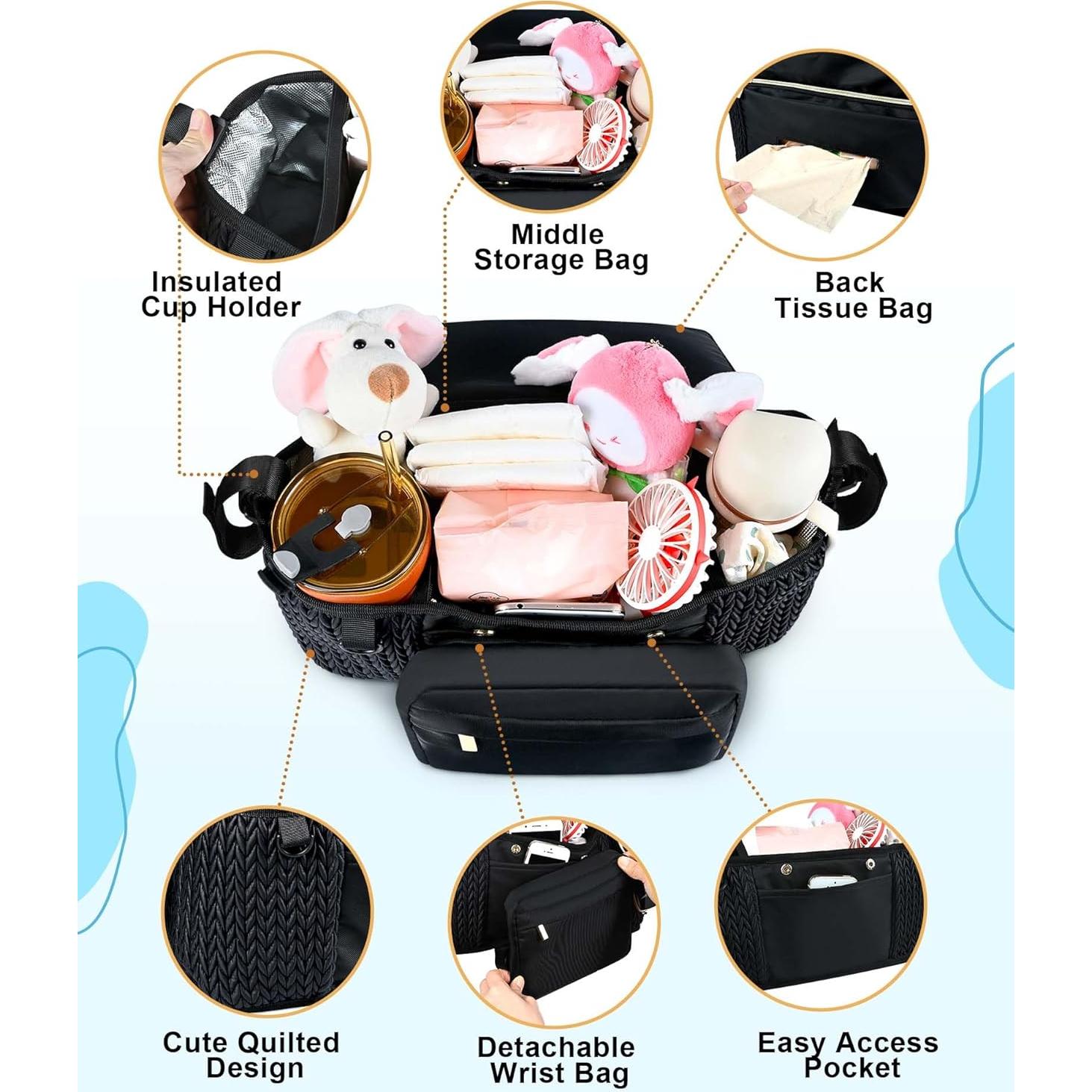 Organizador Universal para Carriola Telawsfun con Soporte para Taza