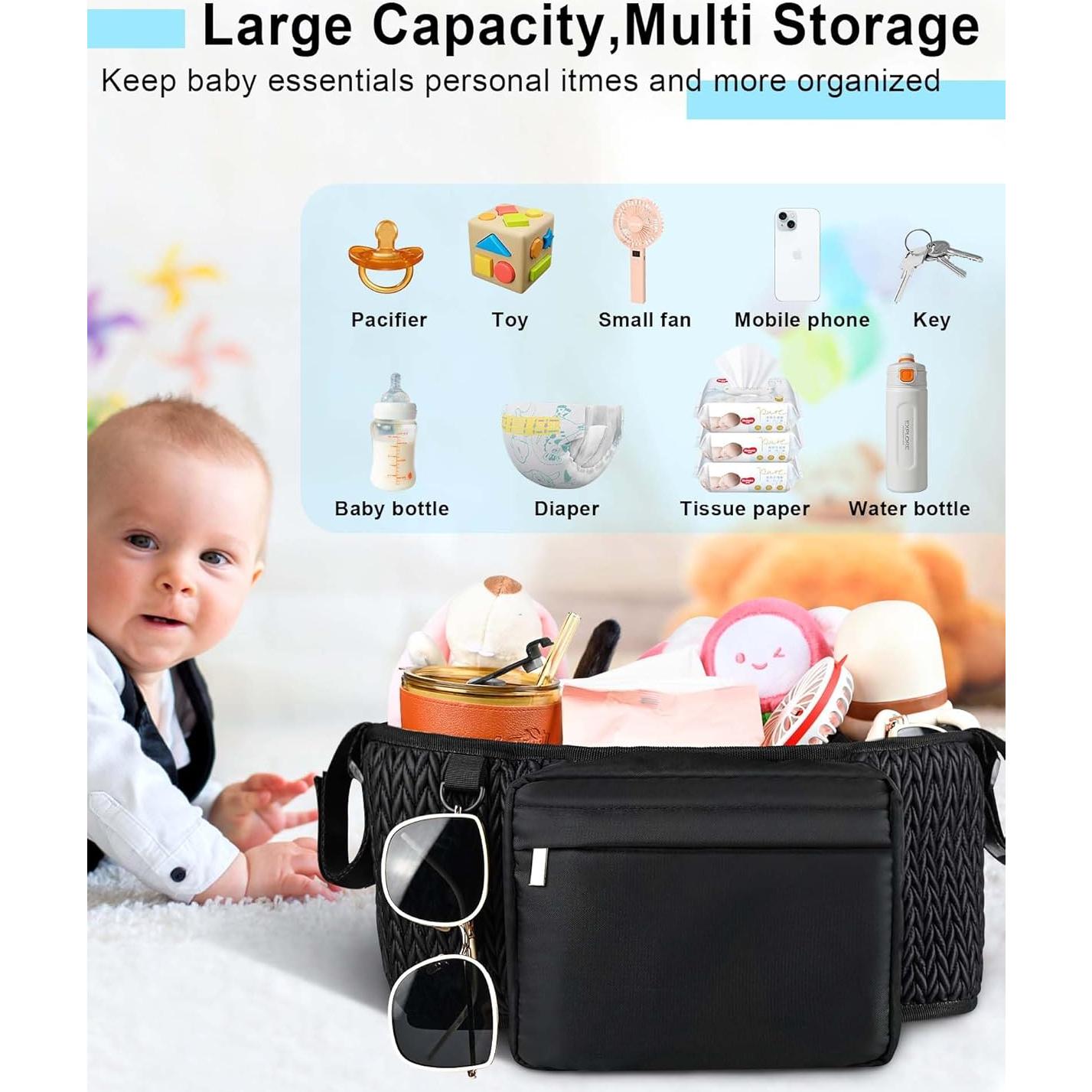 Organizador Universal para Carriola Telawsfun con Soporte para Taza