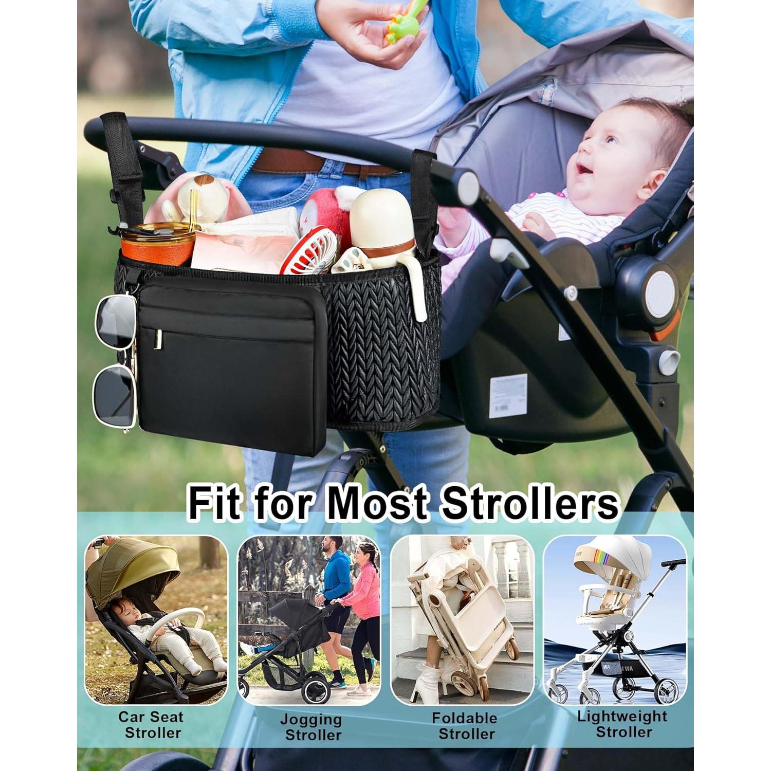 Organizador Universal para Carriola Telawsfun con Soporte para Taza