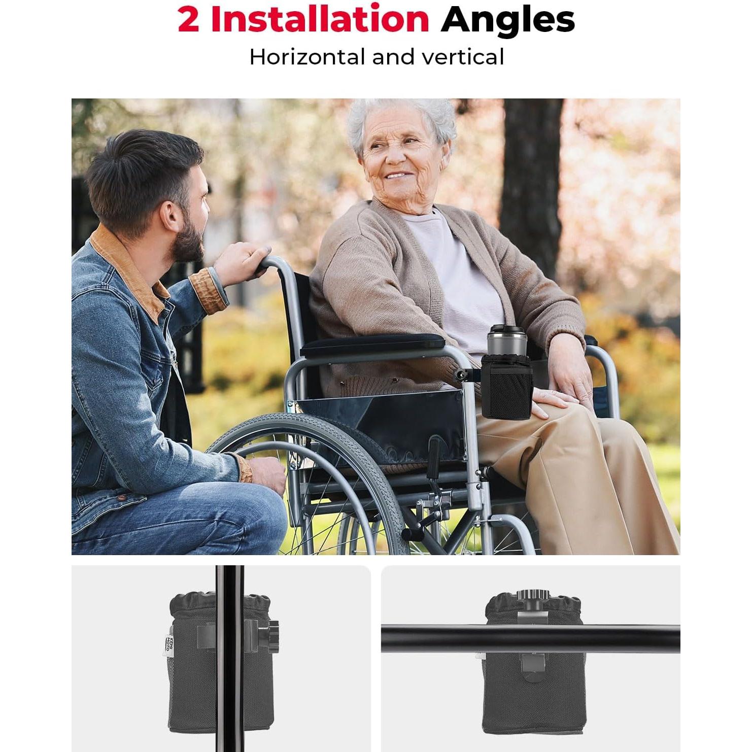 Soporte para Taza KEMIMOTO con Abrazadera para Silla de Ruedas