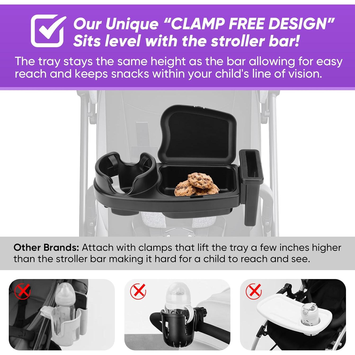 Bandeja para bocadillos de cochecito MYPIN 3 en 1 Universal