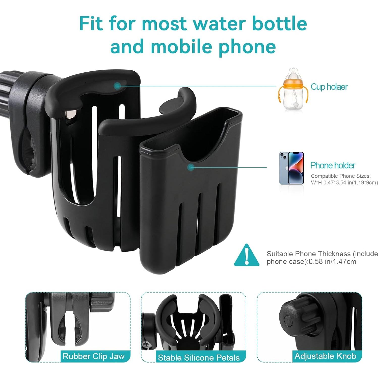 Soporte para Taza y Teléfono Winchild 2 en 1 Negro