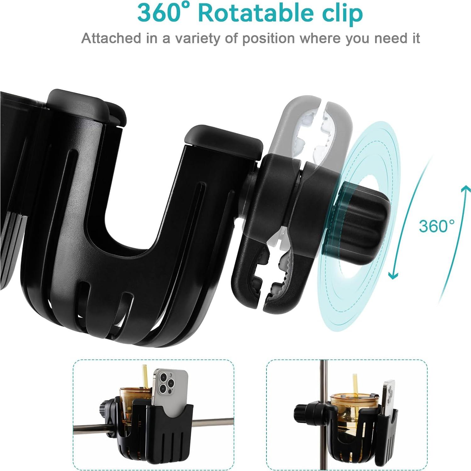 Soporte para Taza y Teléfono Winchild 2 en 1 Negro