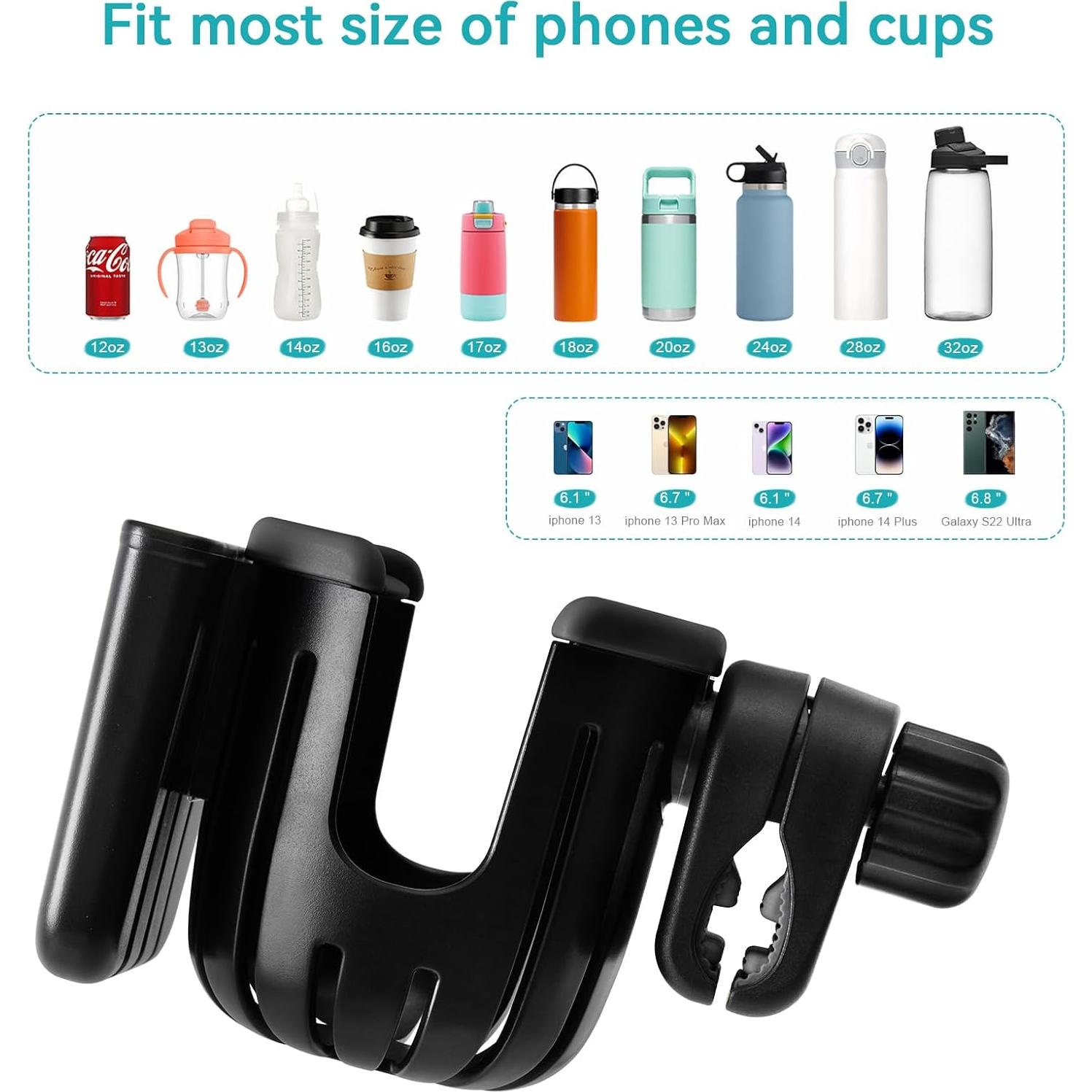 Soporte para Taza y Teléfono Winchild 2 en 1 Negro