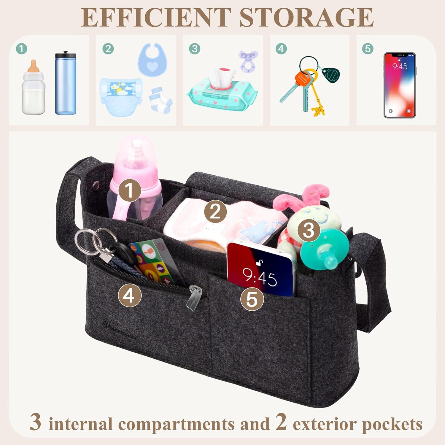 Bolsa Organizadora de Carrito PACMAXI Fieltro Negro 7.57L