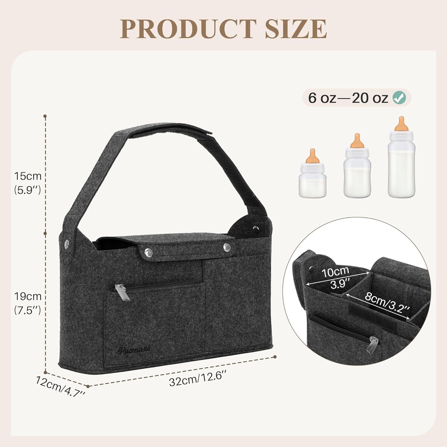 Bolsa Organizadora de Carrito PACMAXI Fieltro Negro 7.57L