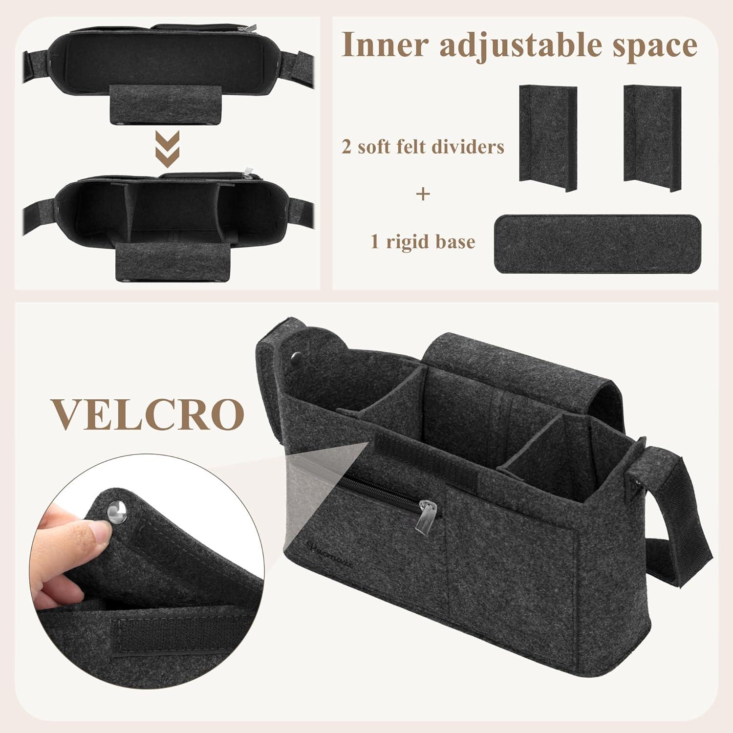 Bolsa Organizadora de Carrito PACMAXI Fieltro Negro 7.57L