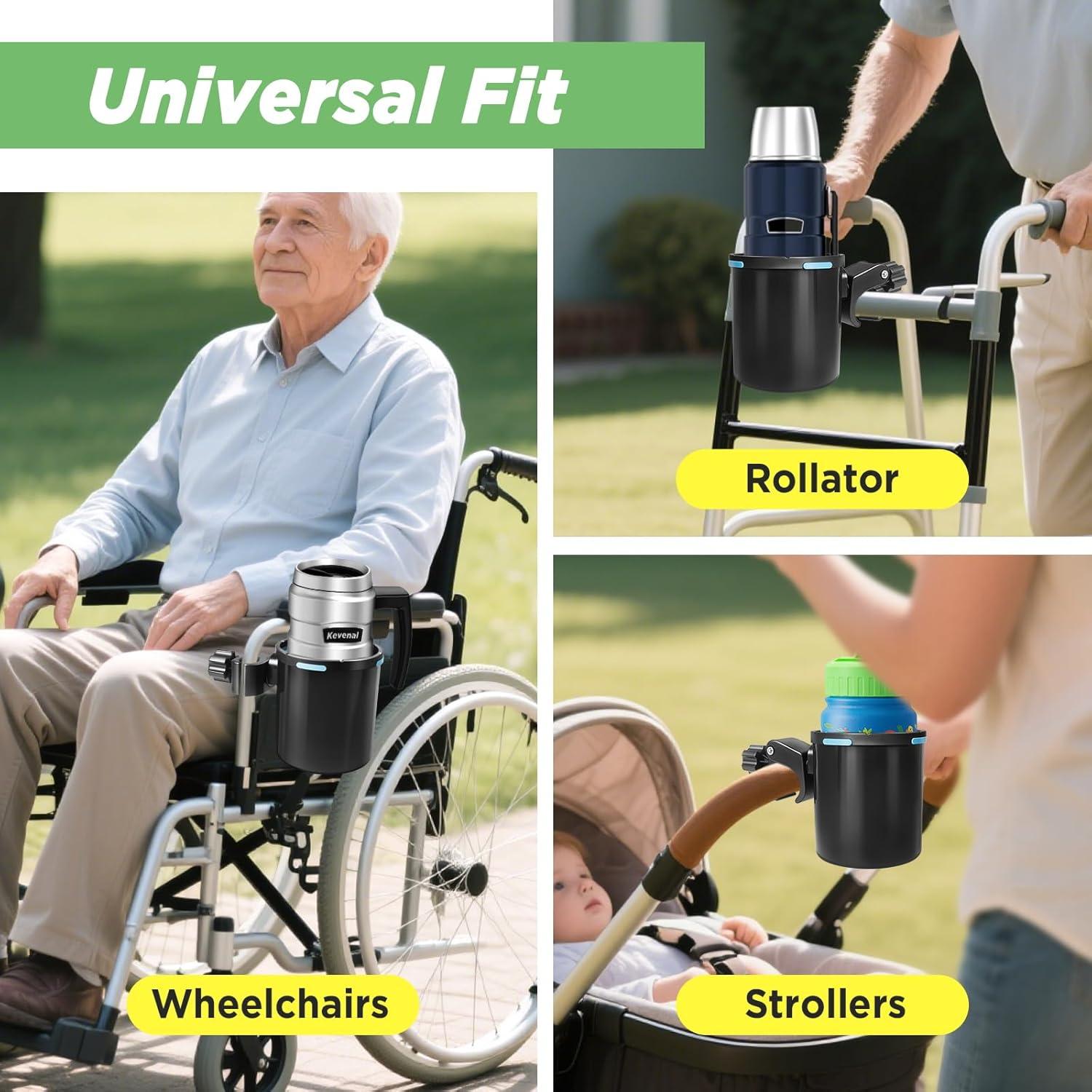 Soporte para Tazas Kevenal Ajustable para Silla de Ruedas