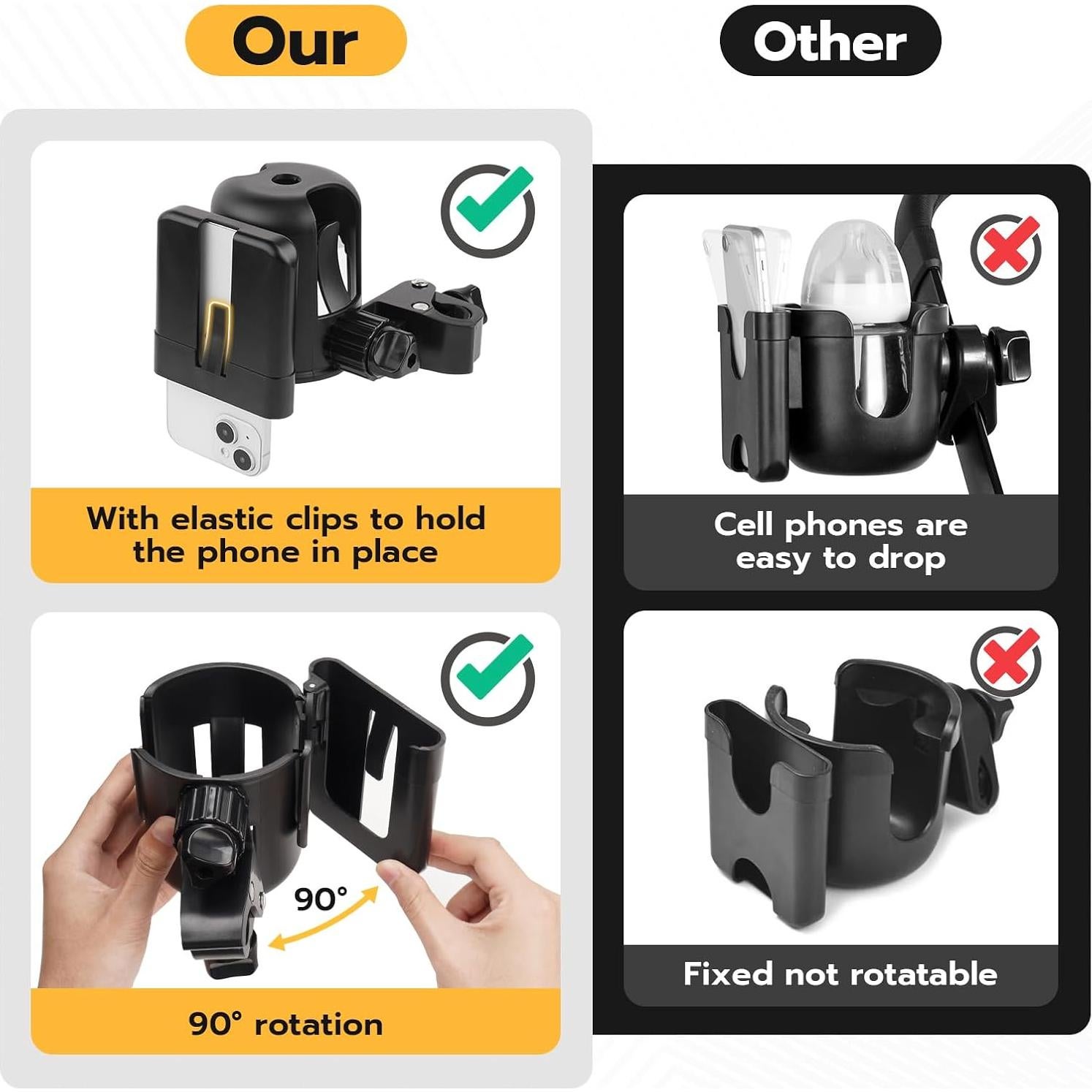 Soporte para Taza y Teléfono Autofit 2 en 1 para Carrito