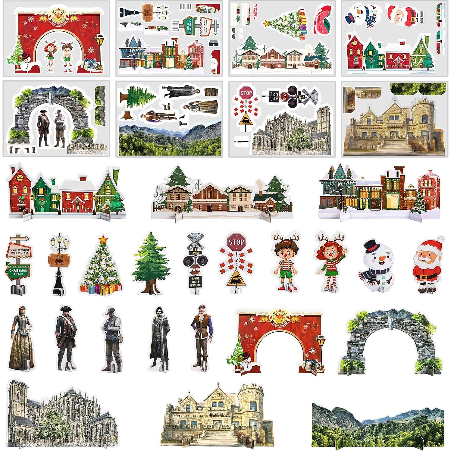 Juego de tren TEMI eléctrico con humo y luces para niños