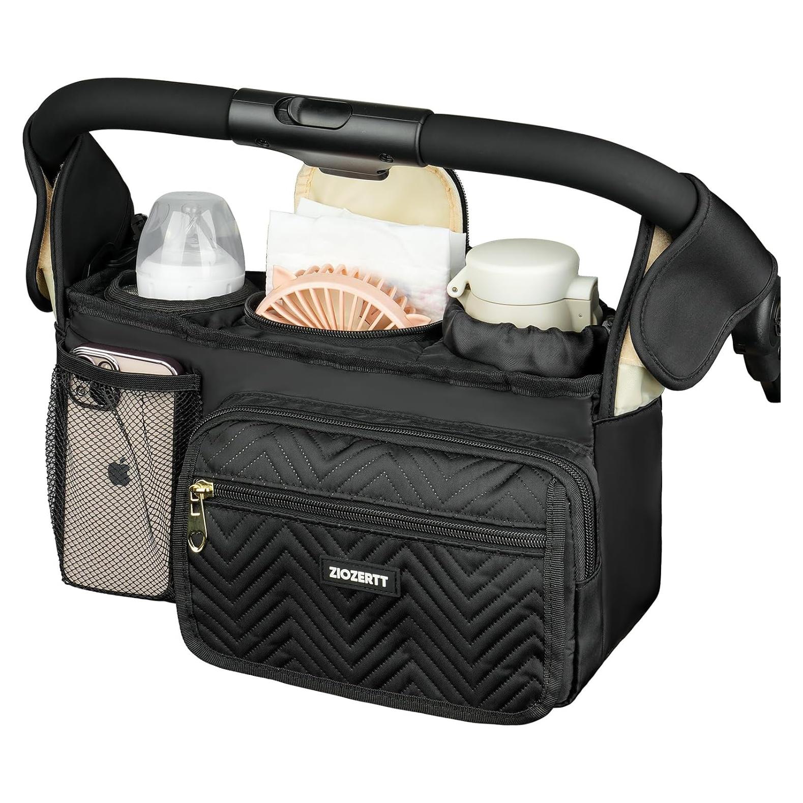 Organizador Universal para Carriola ZIOZERTT Negro con Soporte de Vaso