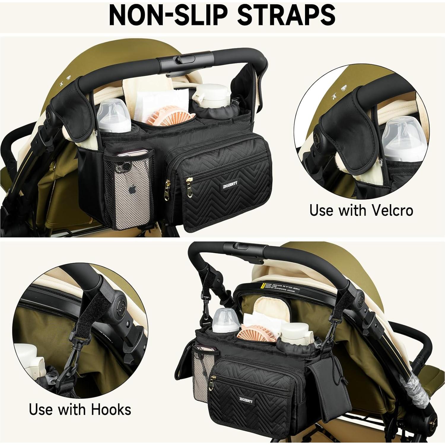 Organizador Universal para Carriola ZIOZERTT Negro con Soporte de Vaso