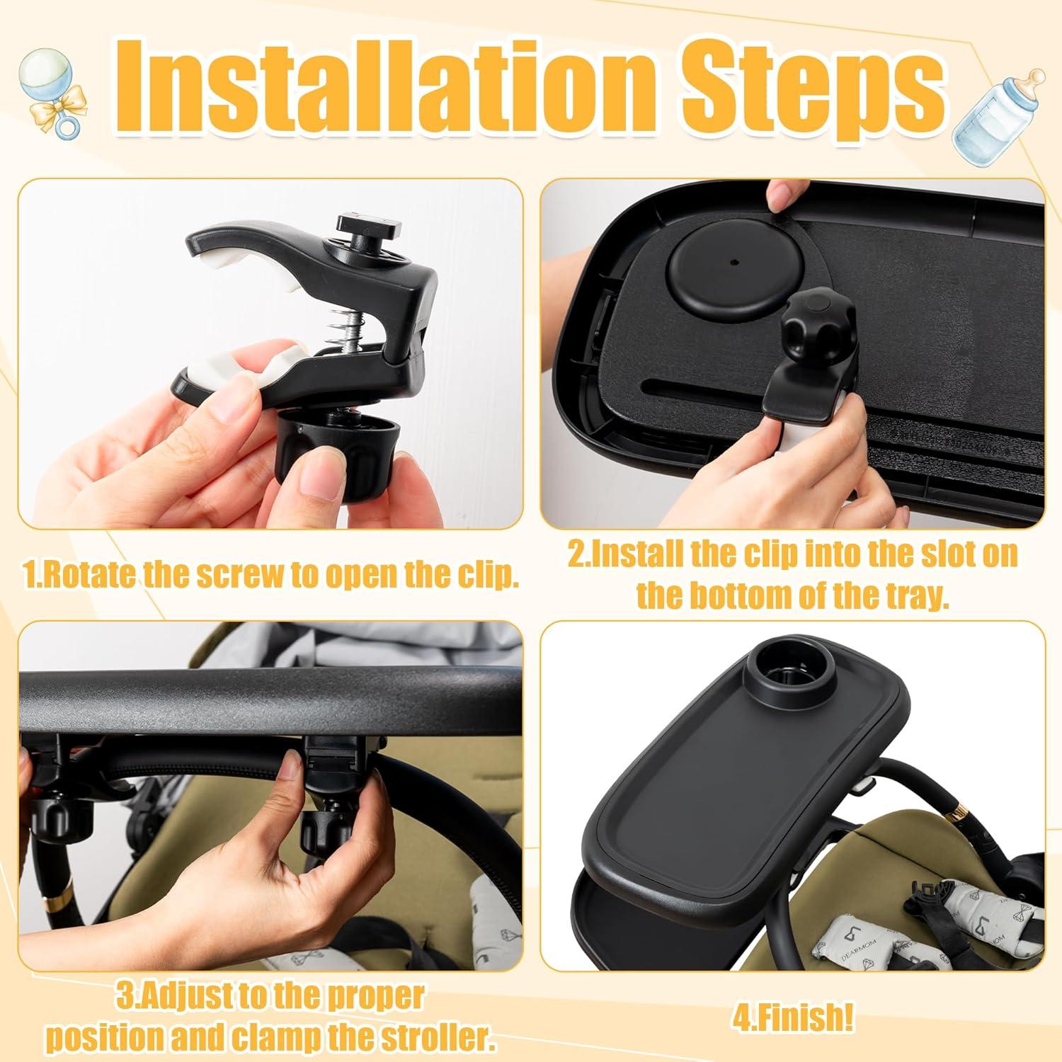 Bandeja para bocadillos y taza GQIRIL 2 en 1 para cochecito