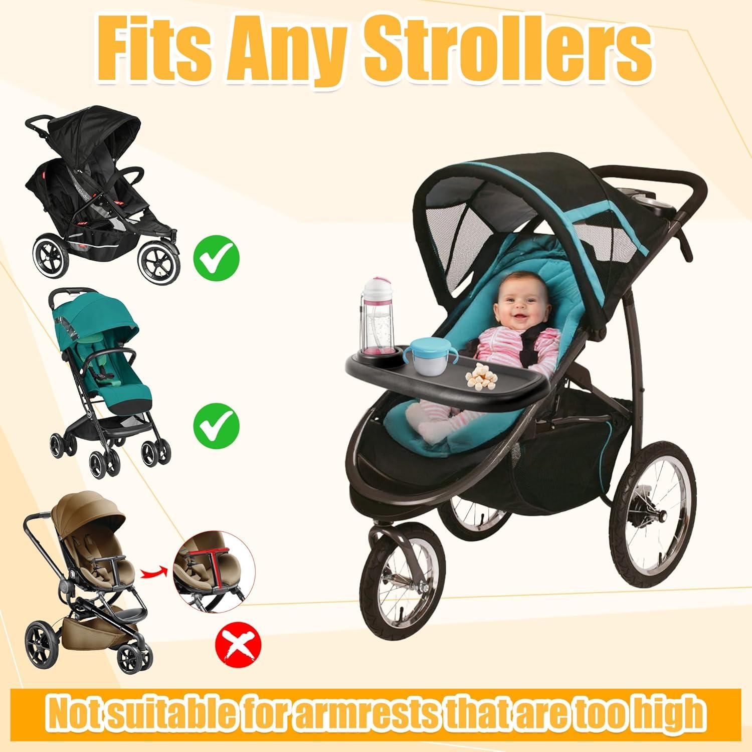 Bandeja para bocadillos y taza GQIRIL 2 en 1 para cochecito