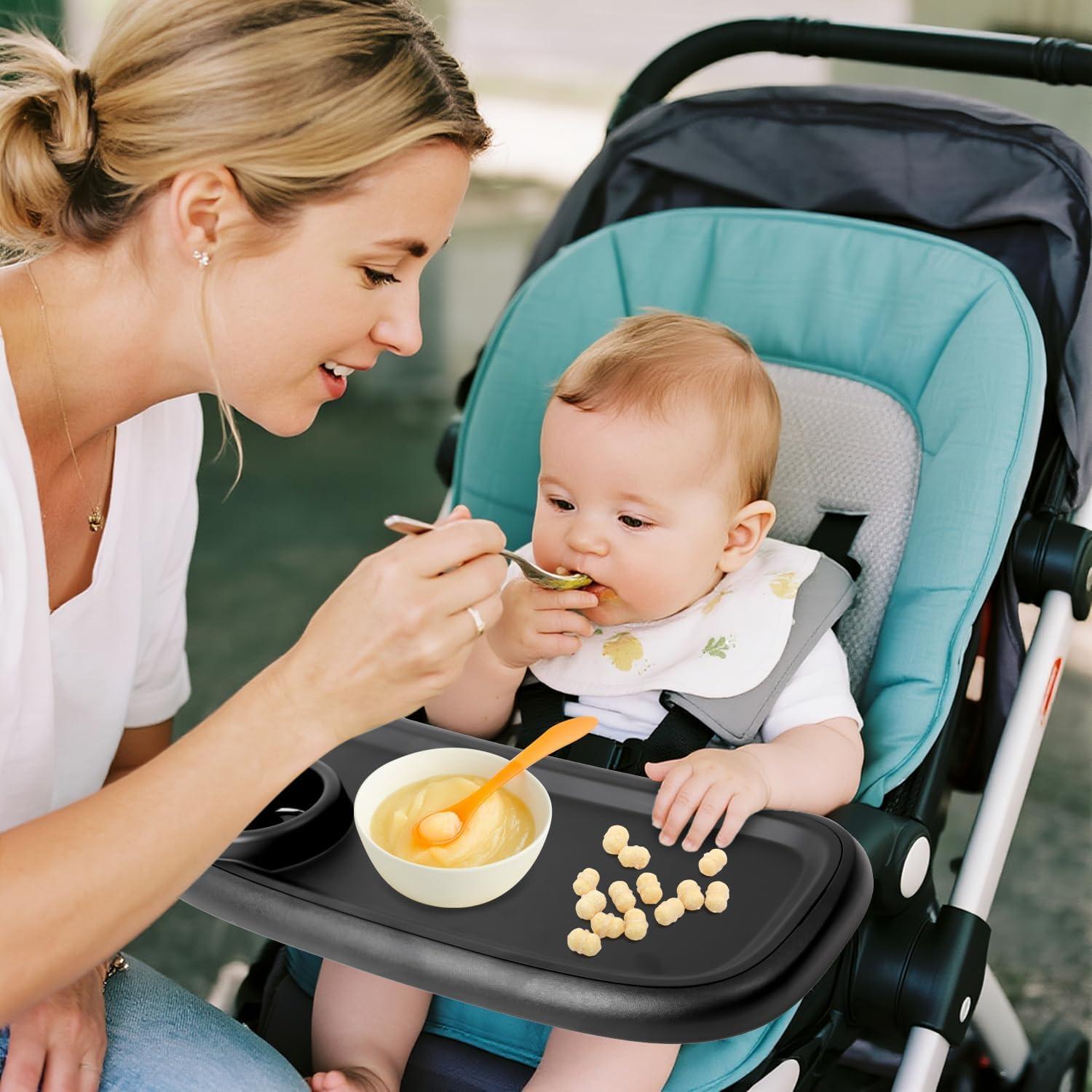 Bandeja para bocadillos y taza GQIRIL 2 en 1 para cochecito