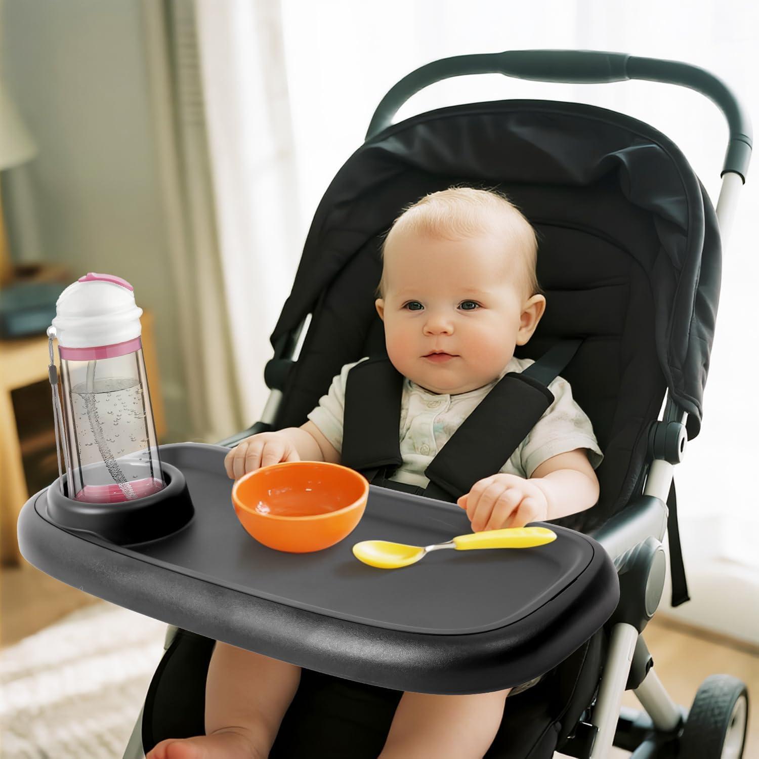 Bandeja para bocadillos y taza GQIRIL 2 en 1 para cochecito