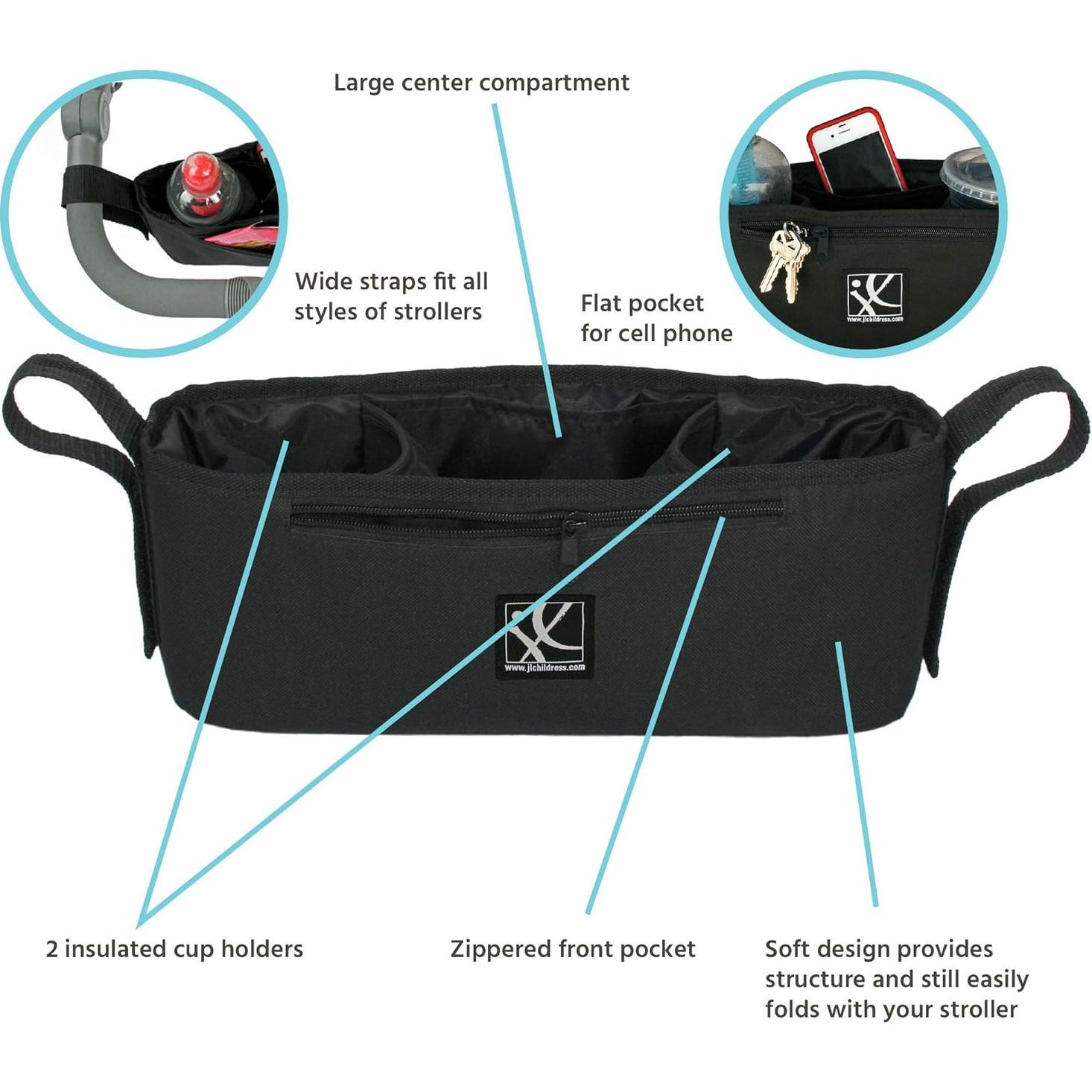 Bandeja para Padres J.L. Childress Cargo 'N Drinks - Negro