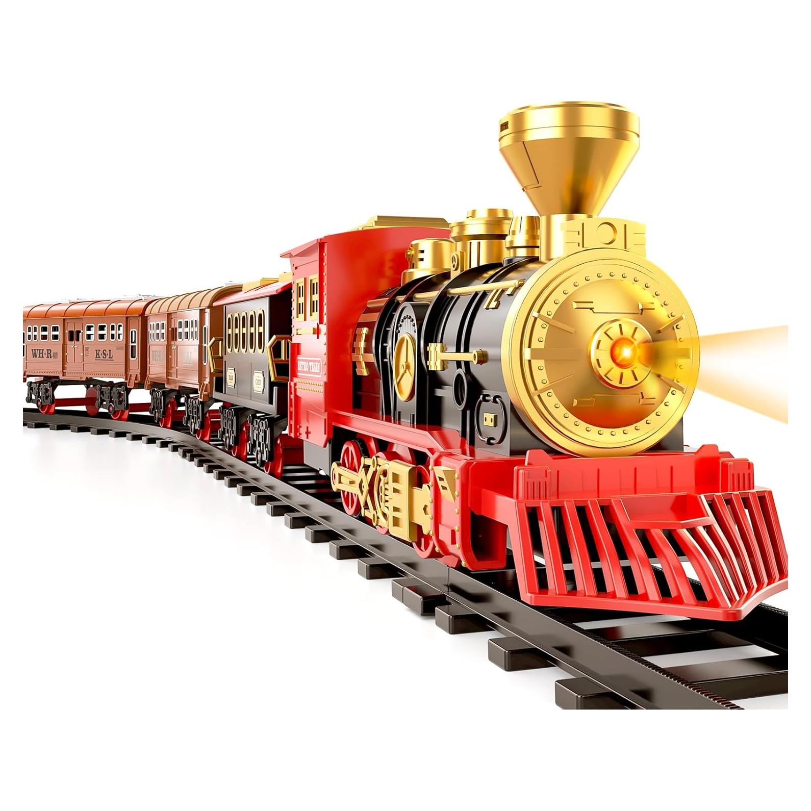 Juego de tren TEMI eléctrico con locomotora y pista 177 cm