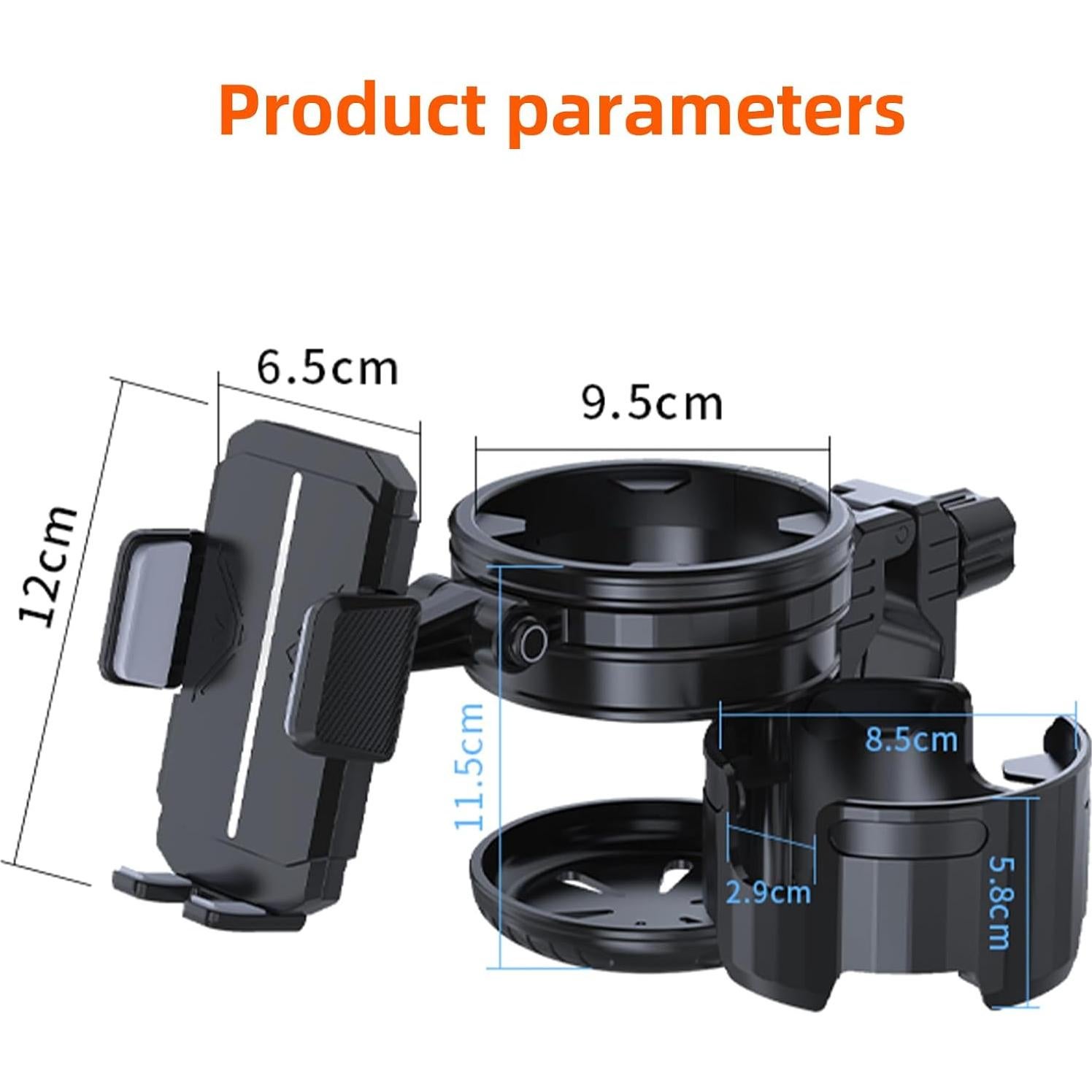 Soporte para Tazas Universal Elecphbo 4-en-1 Ajustable 360°