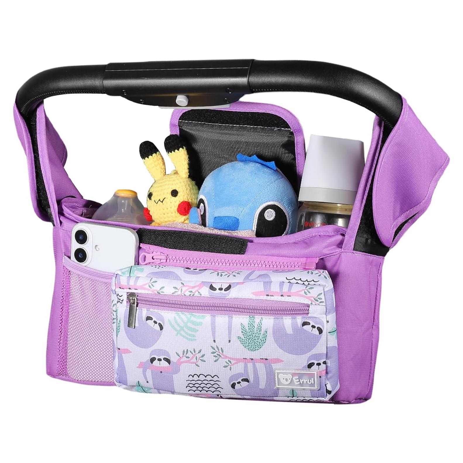 Organizador de Carriola ERRUI con Portavasos y Bolsa Desmontable